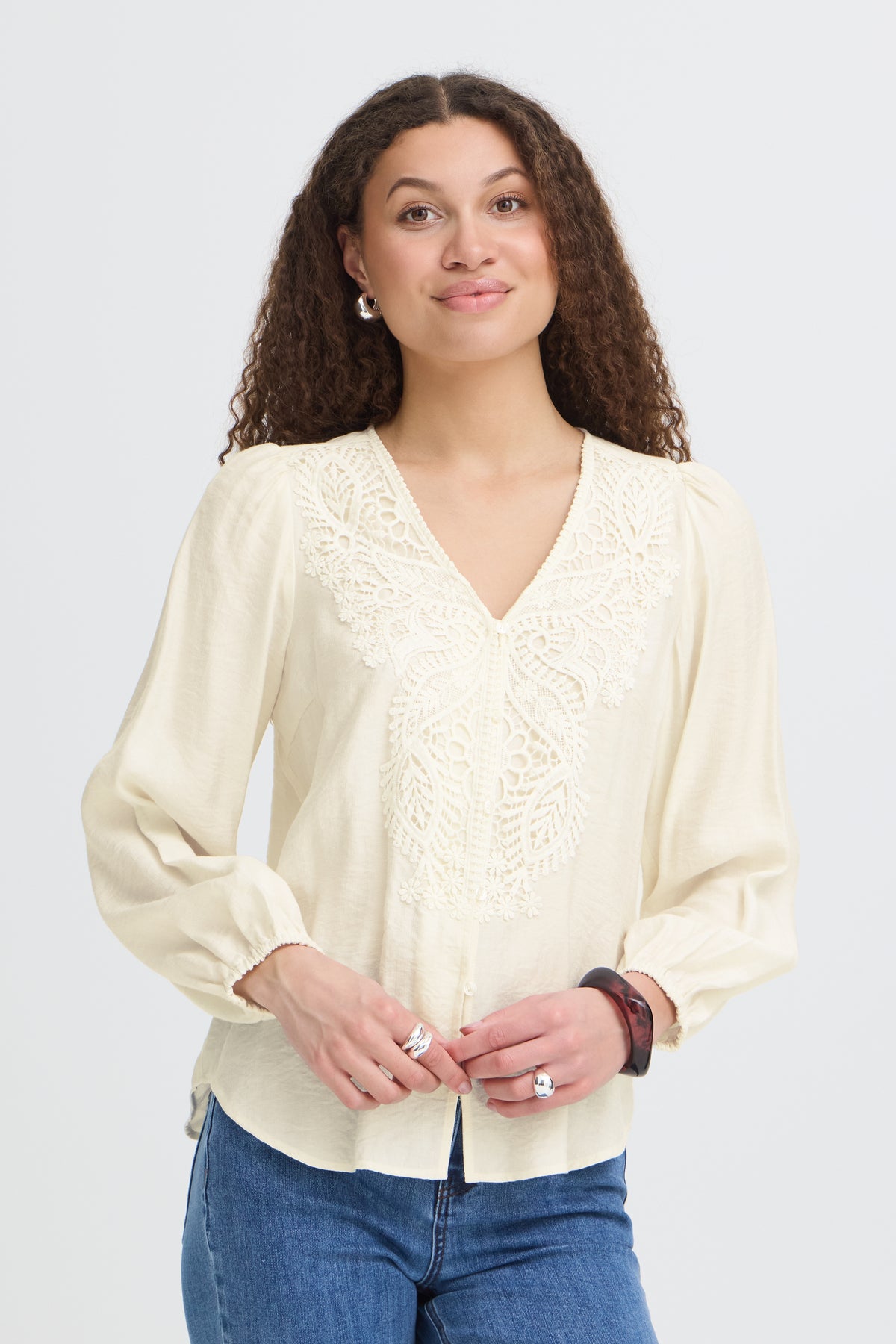 Fransa BLONDIE Shirt - Whisper White