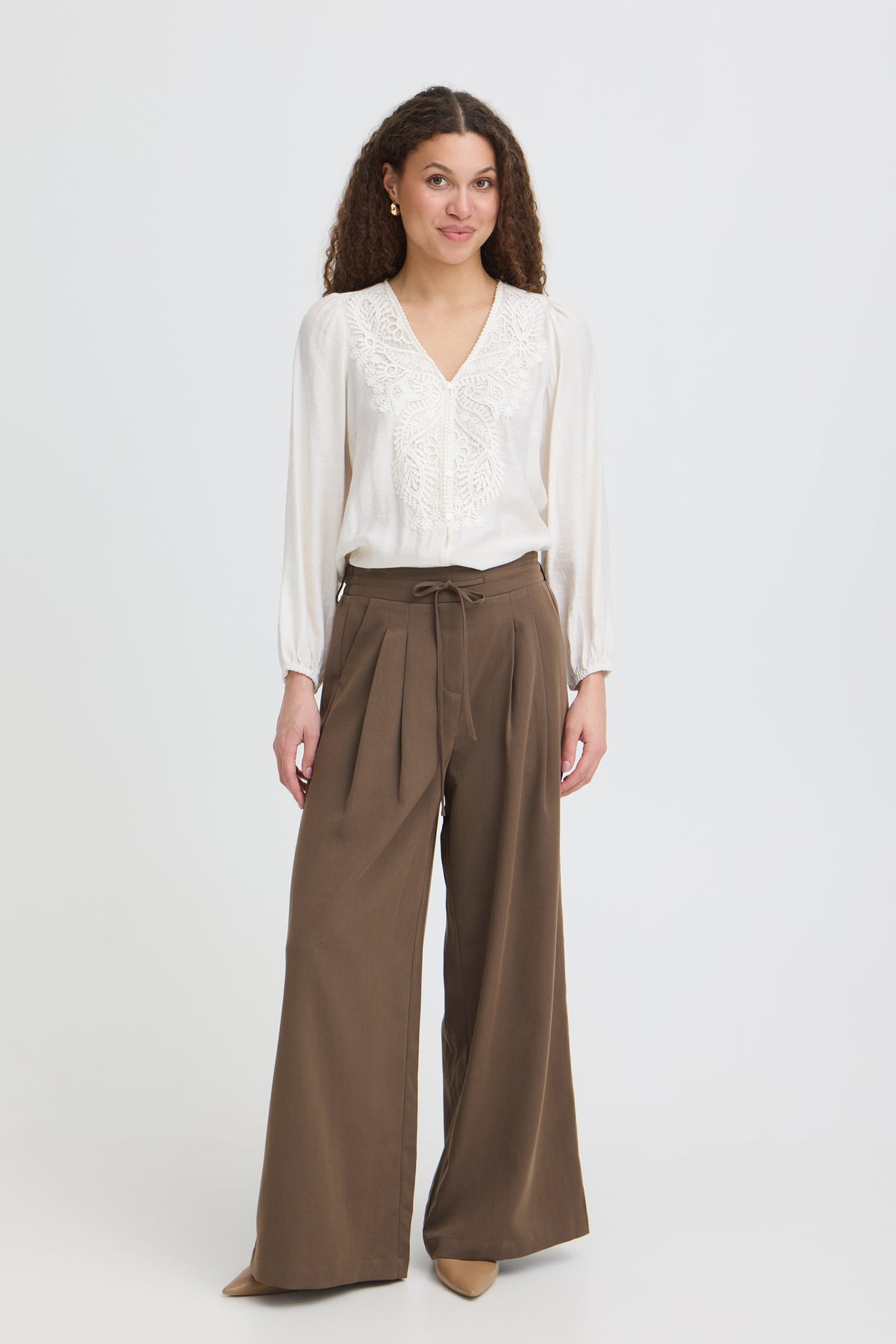 Fransa VEDA Trousers - Rain Drum Melange