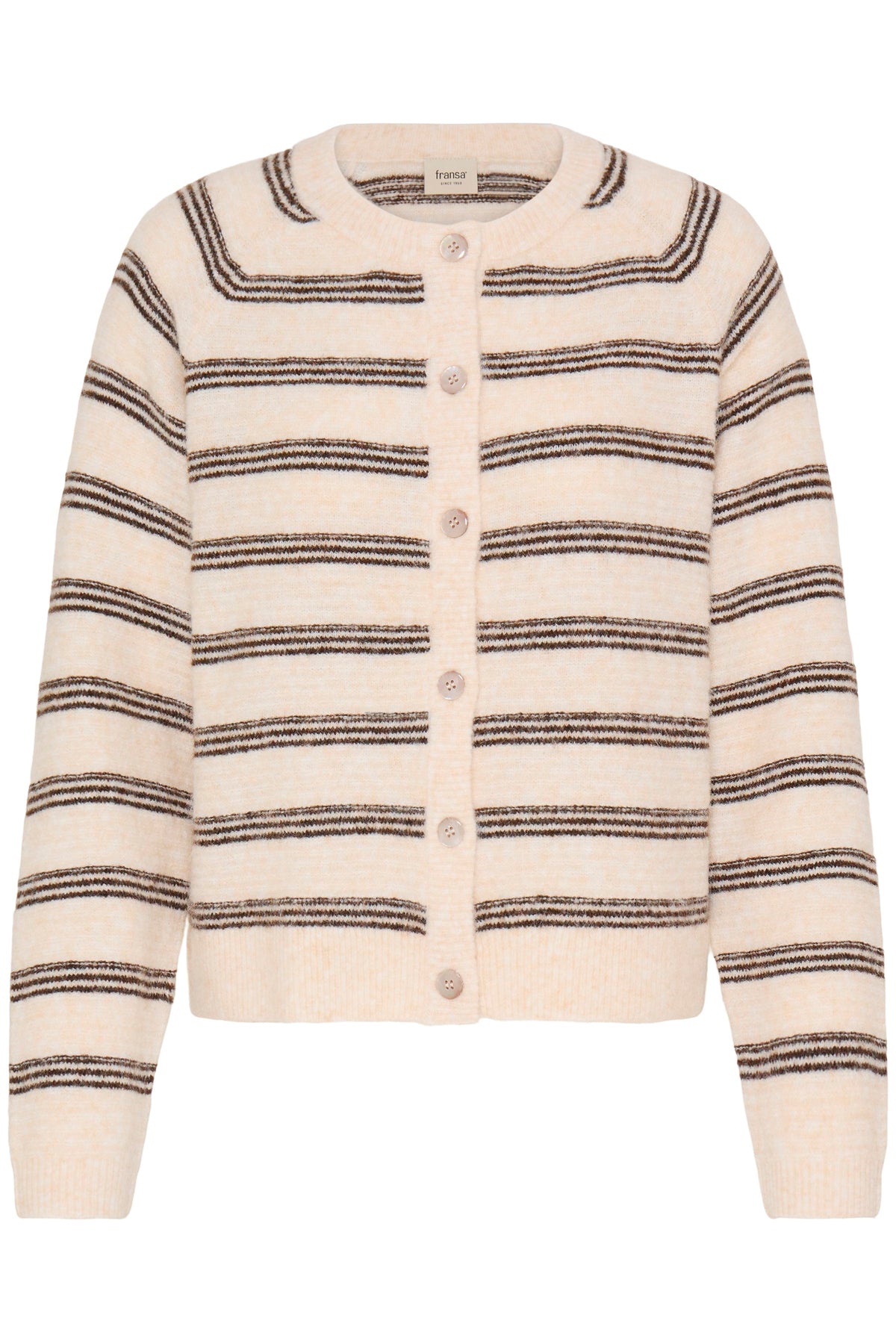 Fransa KENDRA Cardigan - Oatmeal Stripe
