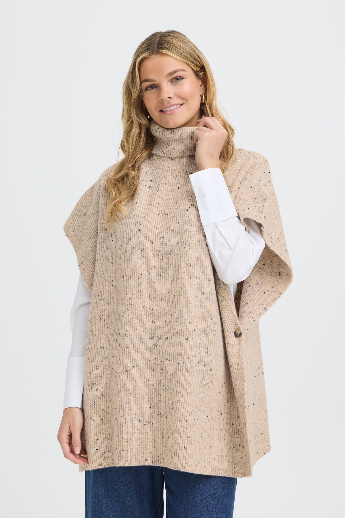 Fransa NANNA Poncho - String Melange