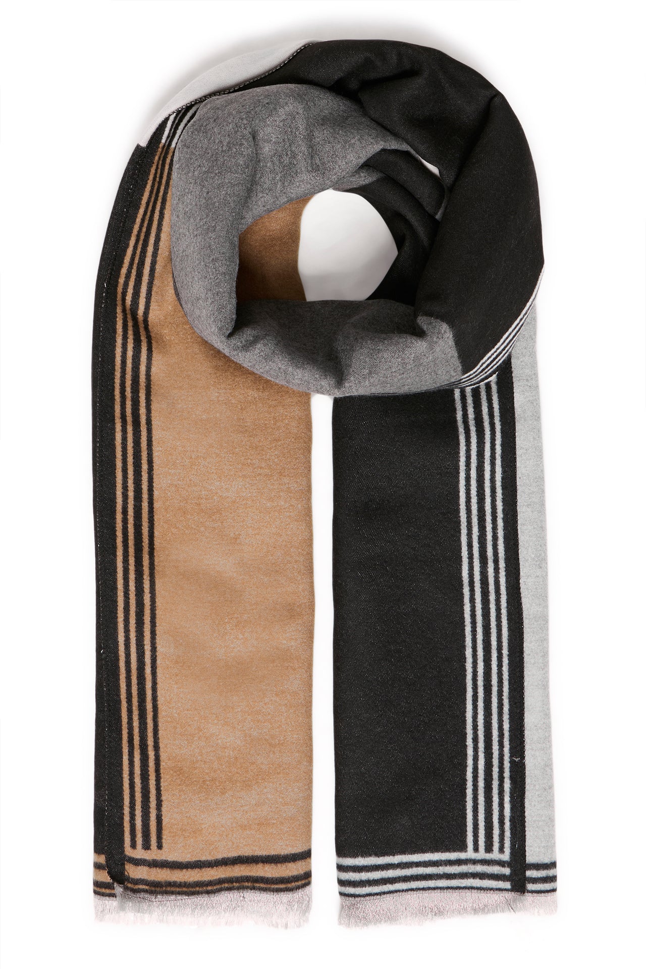 Fransa JONAH Scarf - Check Raindrum/Tobacco
