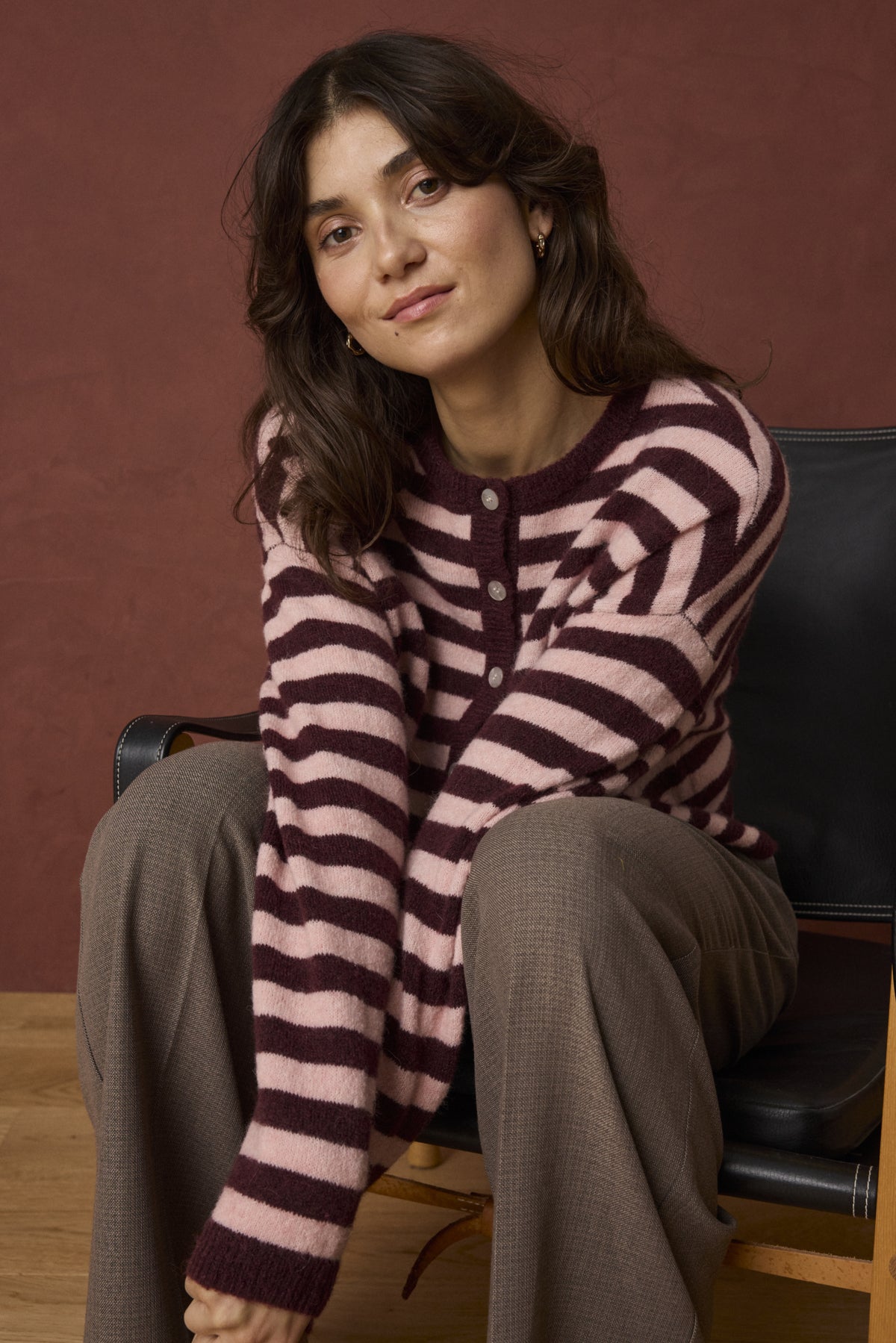 Fransa IDA Cardigan - Port Royal Stripe