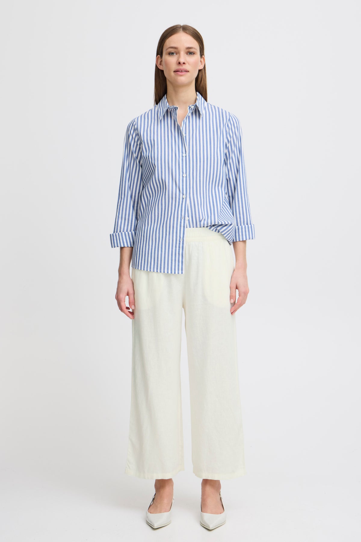 B.young Falakka White Crop Pants