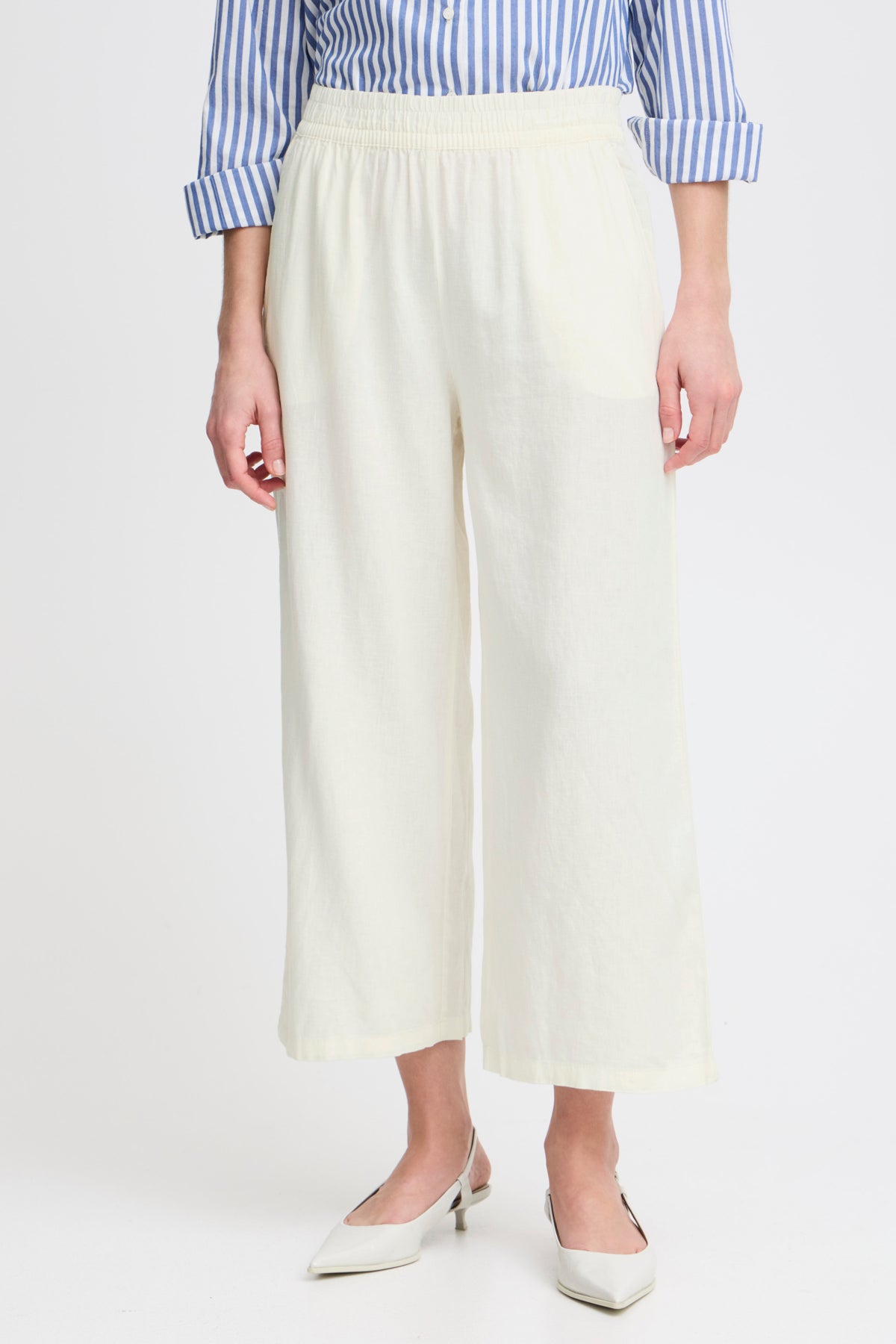 B.young Falakka White Crop Pants
