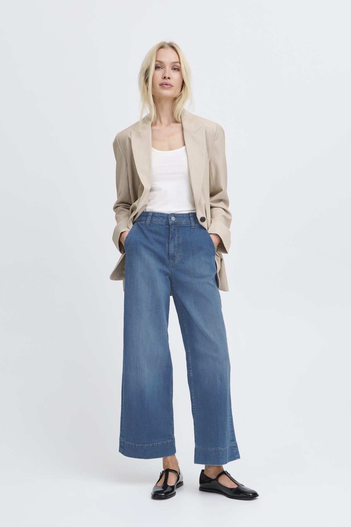 B Young Komma Cropped Jeans - Light Blue Denim