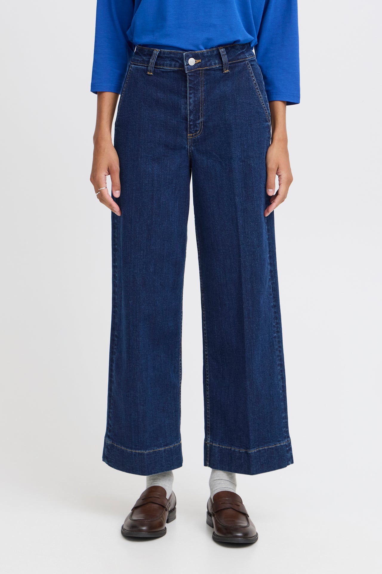 B Young KOMMA Cropped Jeans - Ink Blue Denim