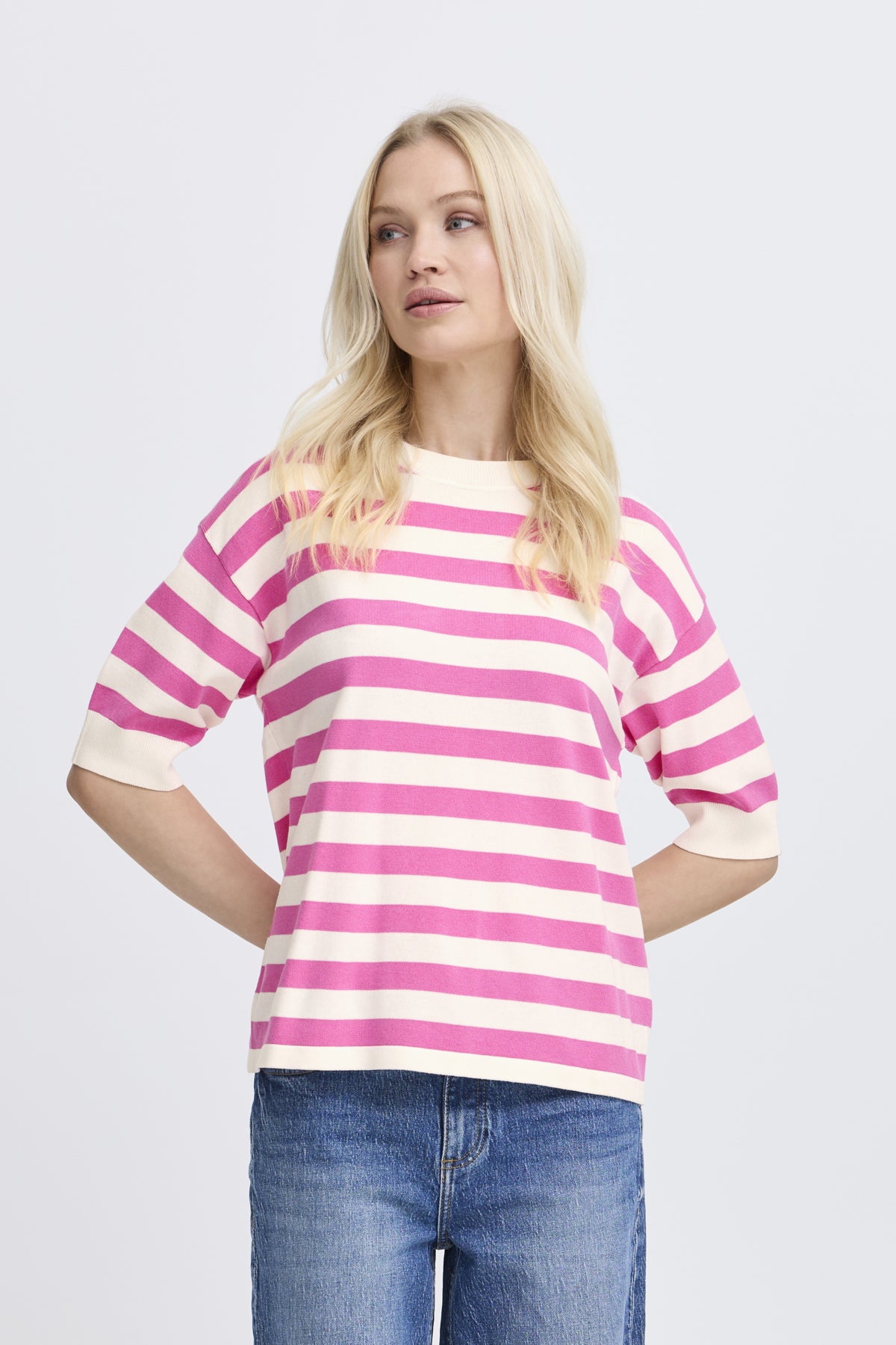 B Young MMorla T-Shirt - Phlox Pink Stripe
