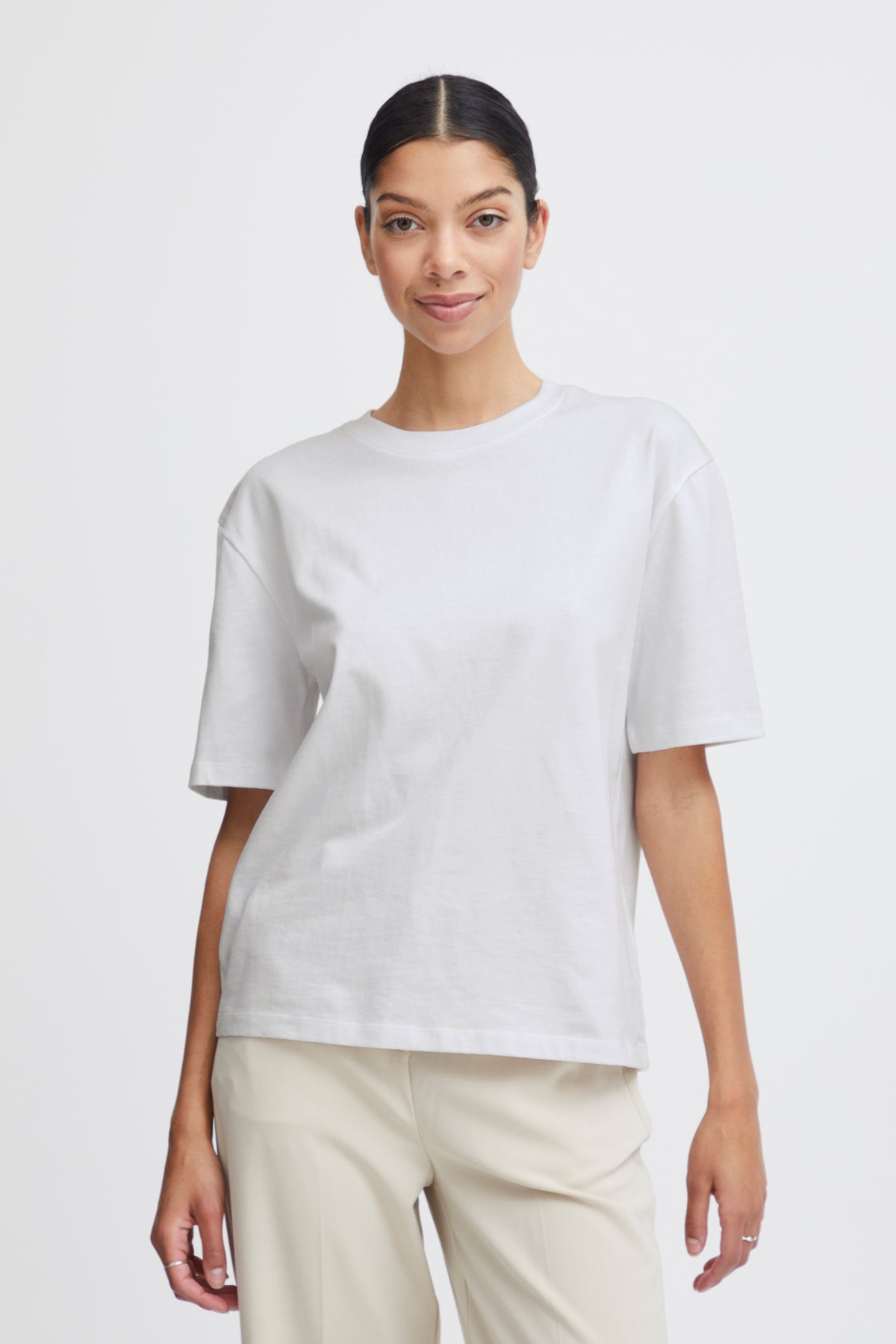 B Young TROLLO Crew Neck T-Shirt - Optical White