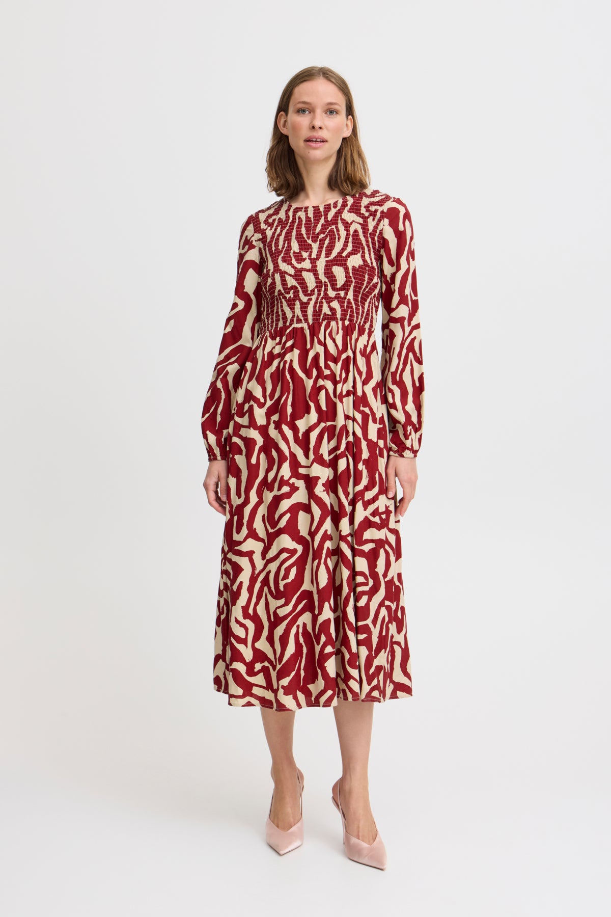 B Young JOSA Smock Dress - Pomegranate Modern Print Mix