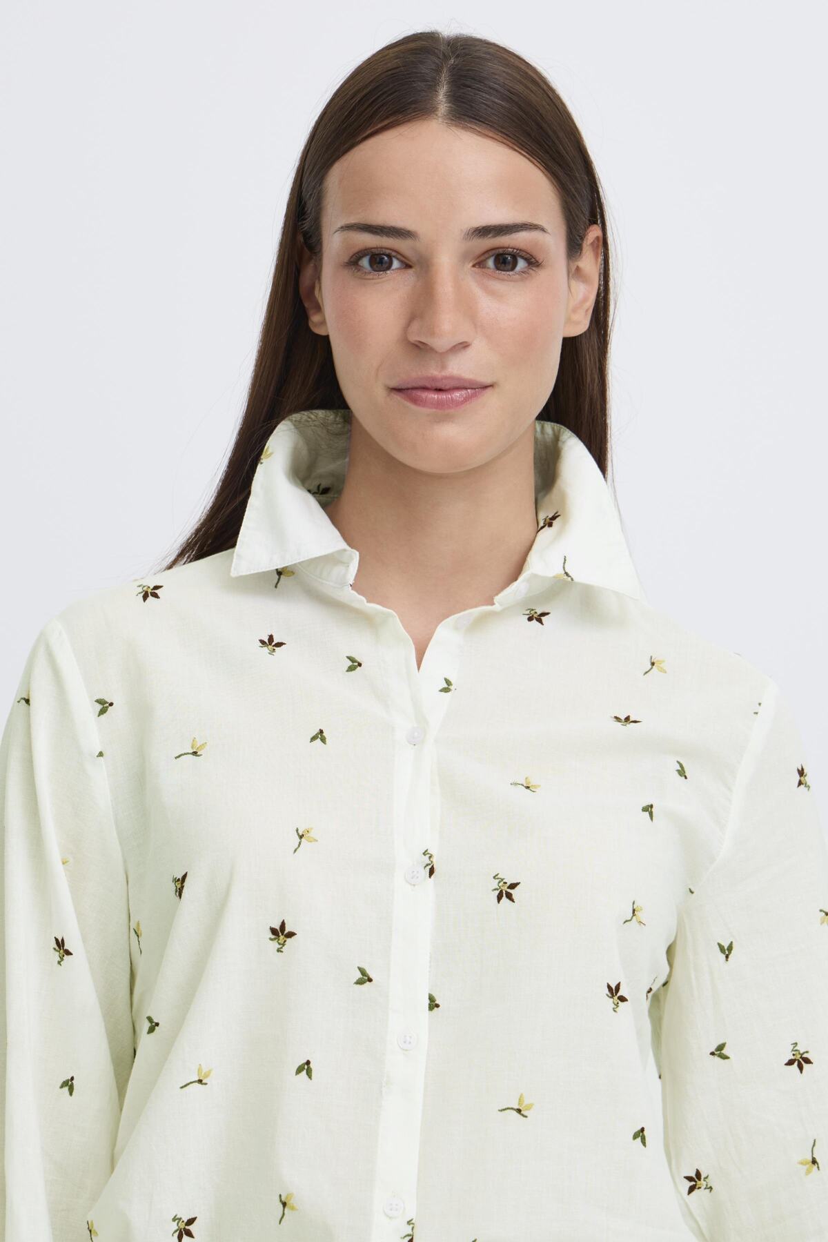 B Young JADIS Light Woven Shirt - Multi Embroidered Flower