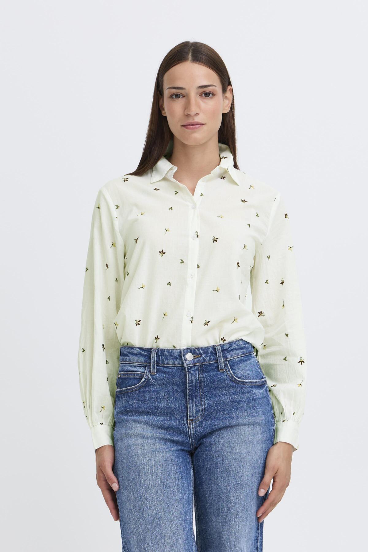 B Young JADIS Light Woven Shirt - Multi Embroidered Flower