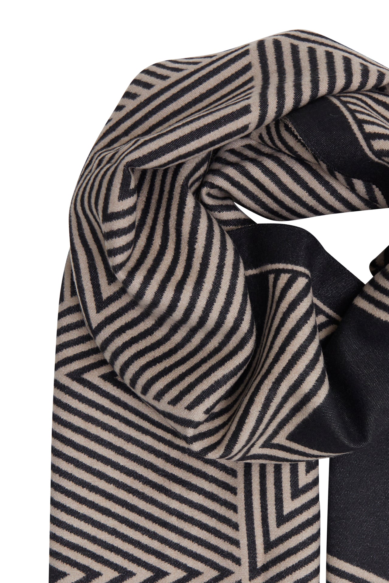 B Young BAVIBI Geometric Scarf - Black Mix