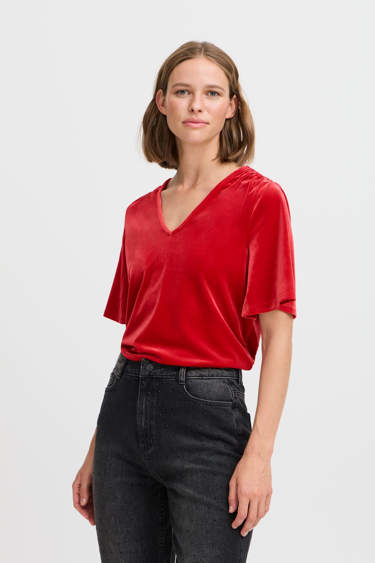B Young PERLINA V Top - Red