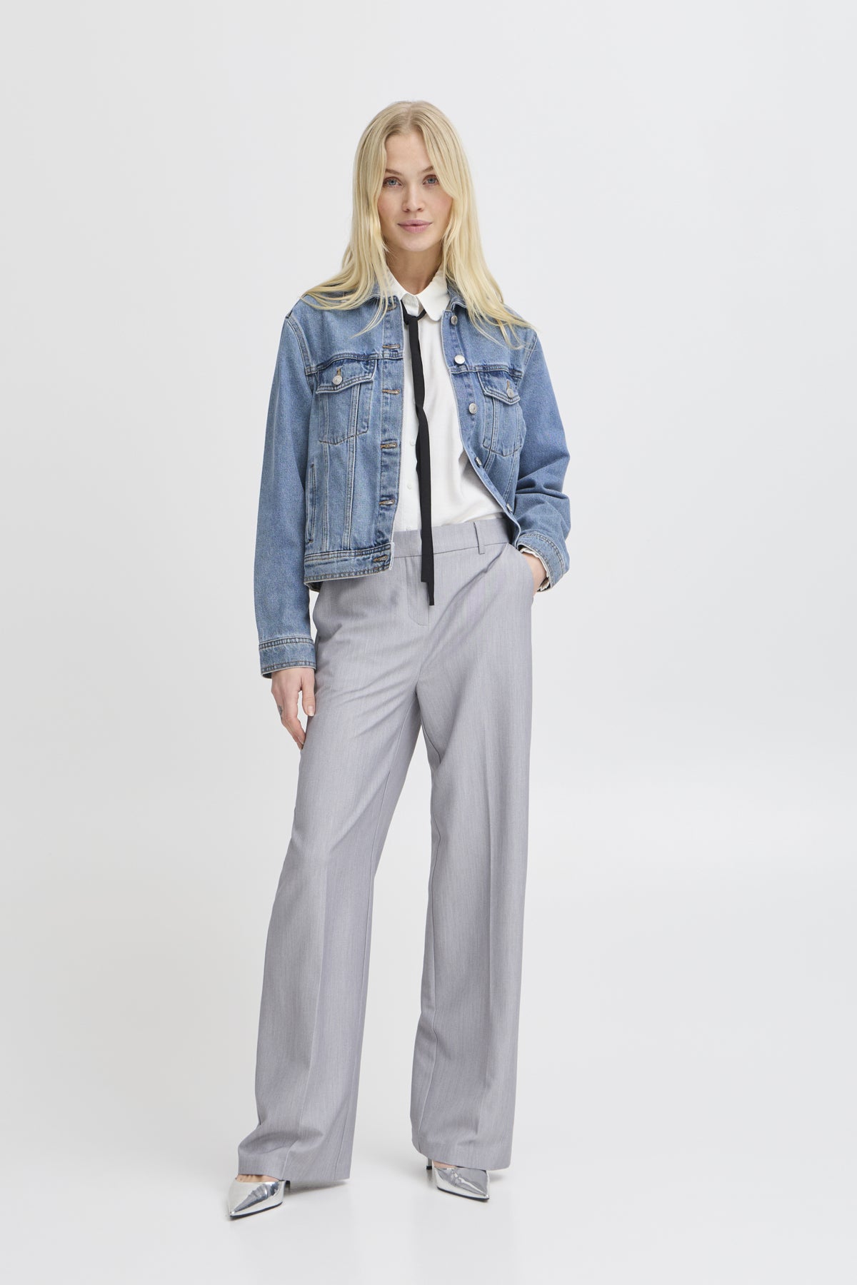 B Young Kerina Jacket - Mid Blue Denim
