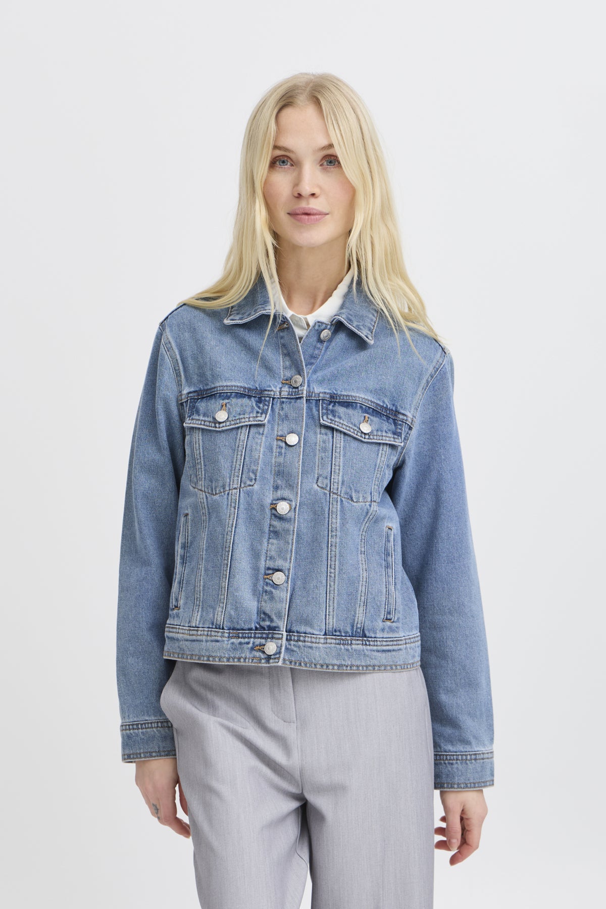 B Young Kerina Jacket - Mid Blue Denim