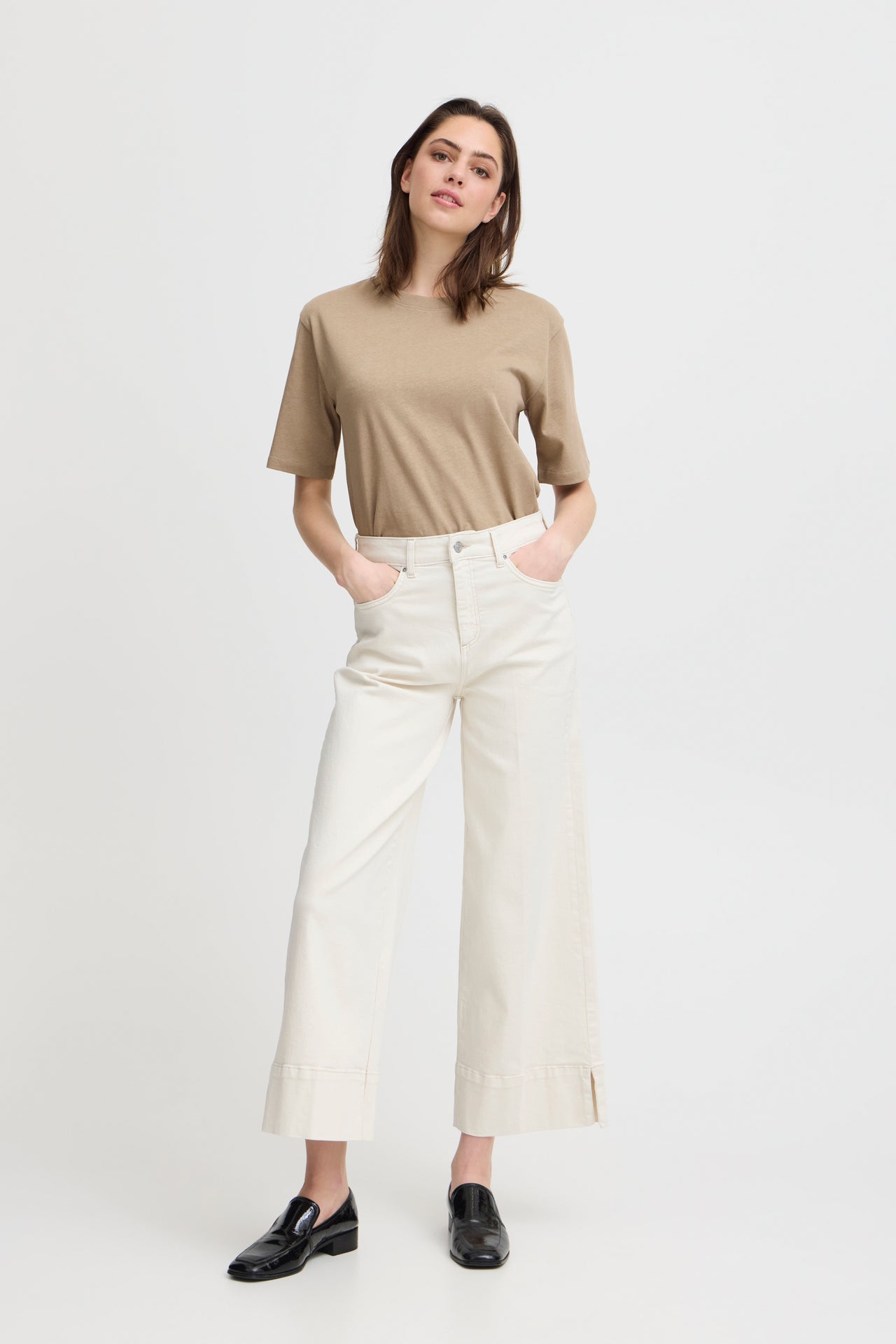 B Young Lydia High Waist White Jeans