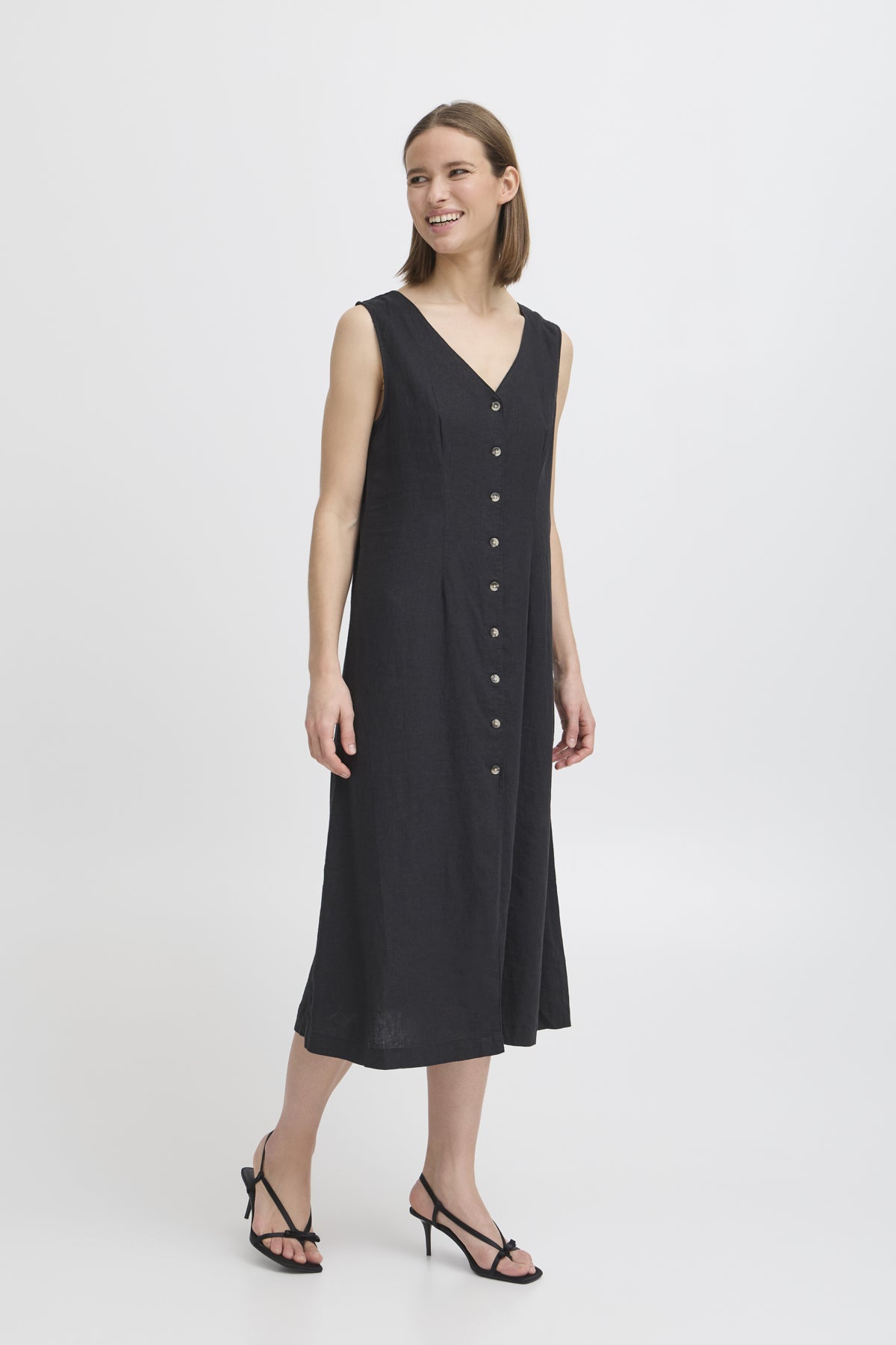 B. young Black Falakka Button Dress