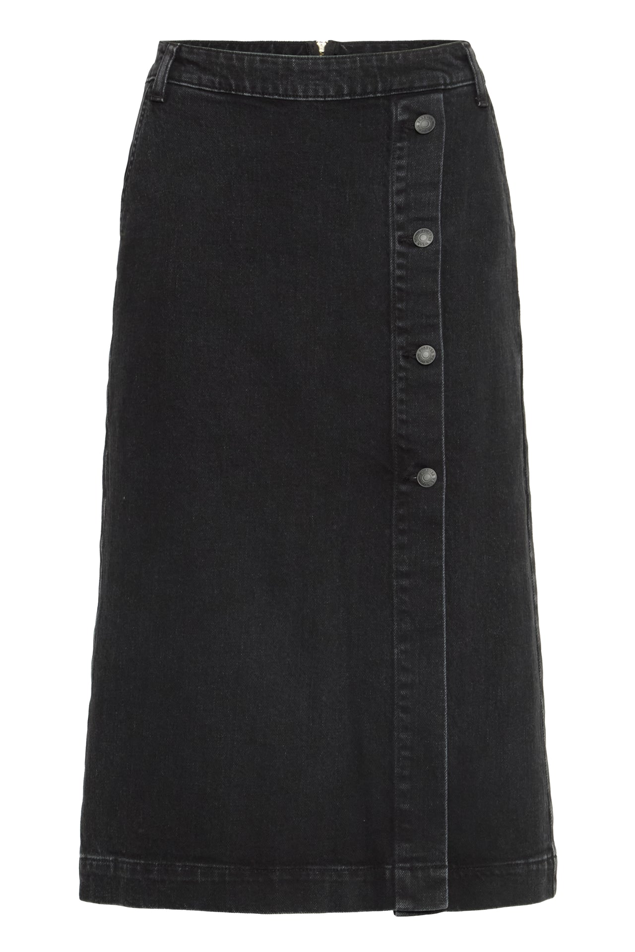 B Young LARA Button Skirt - Black Denim