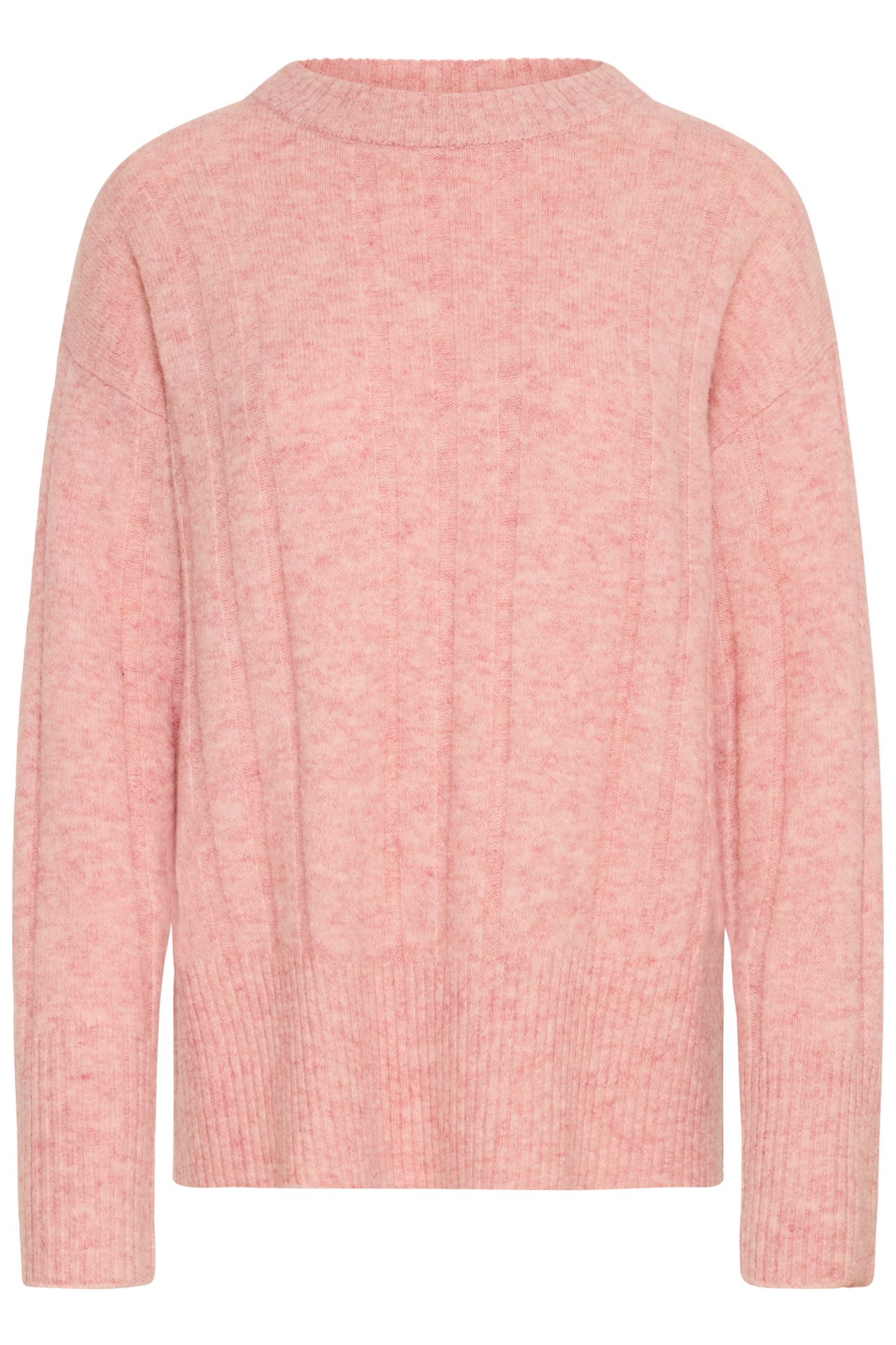 B Young OMEA Rib Jumper - Pale Mauve Melange
