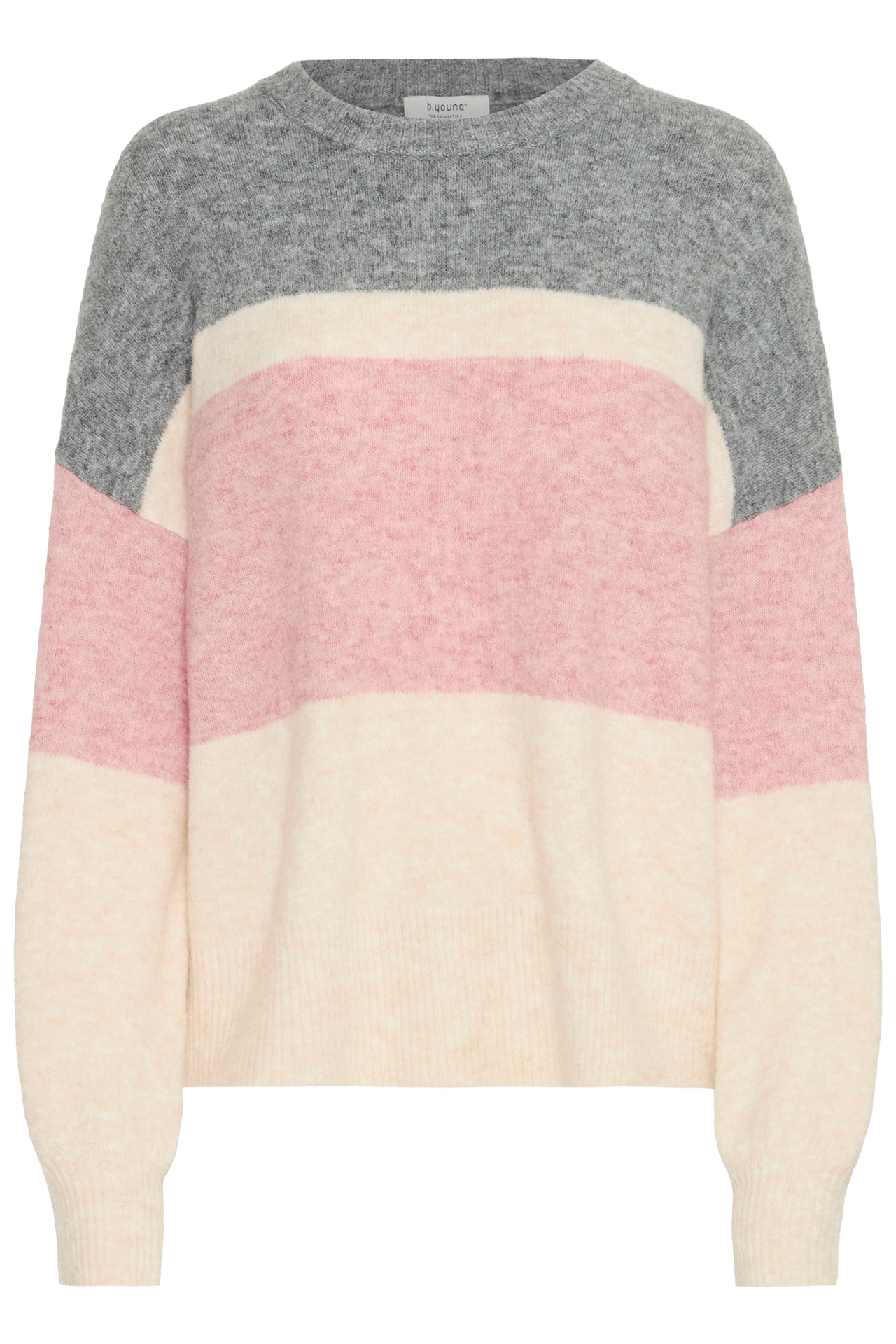 B Young OMEA Round Neck Jumper - Pale Mauve Mix
