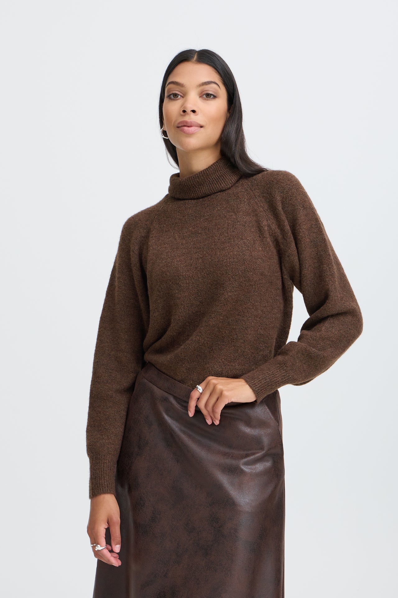 B Young MONNA Rollneck Jumper - Java Melange