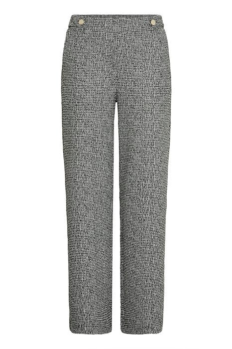 B Young ROWAN Button Trousers - Meteorite Salt & Pepper