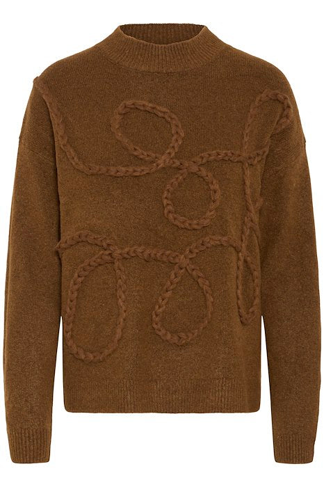 B Young MEDI DECO Jumper - Toffee Melange