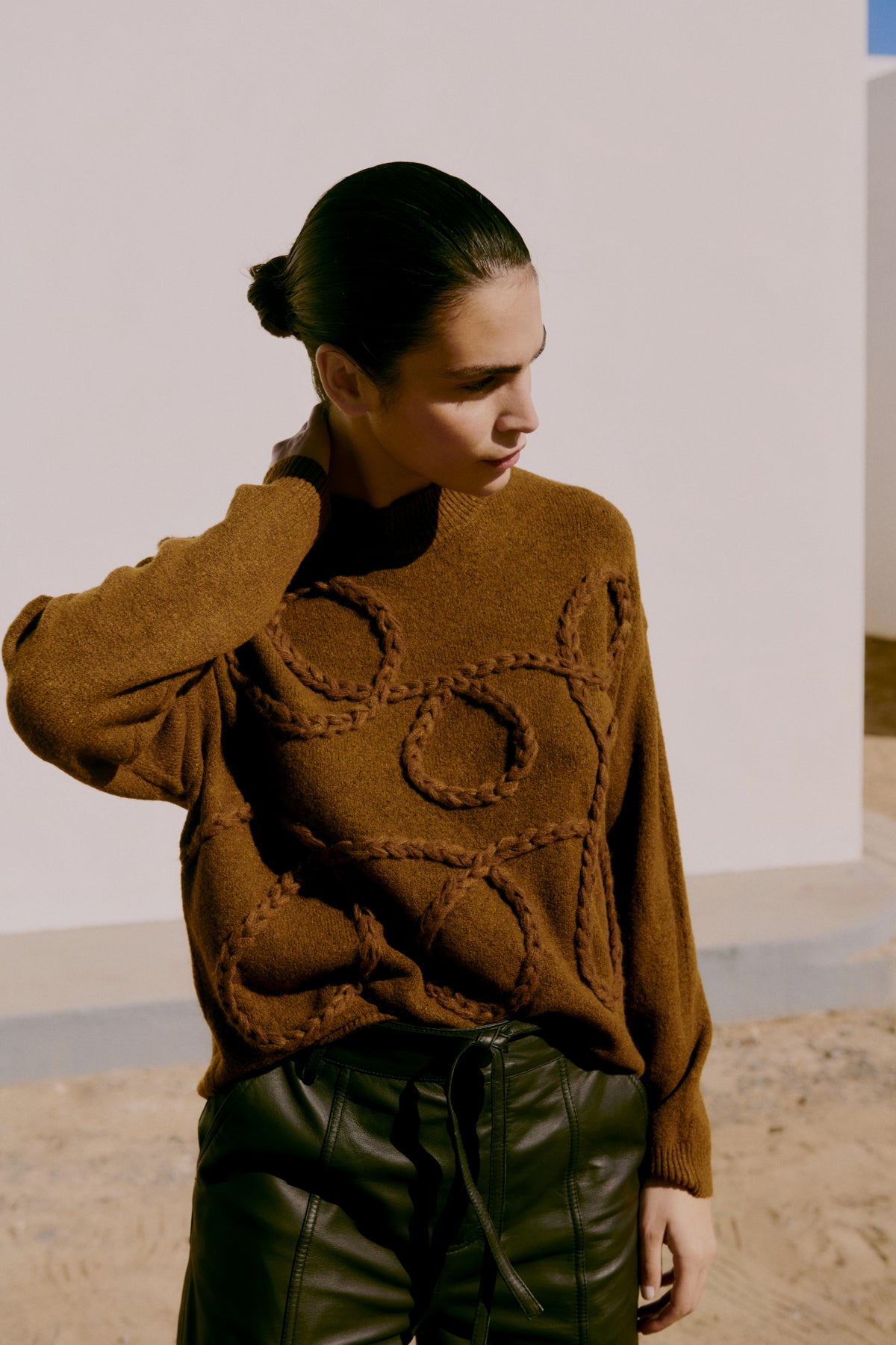 B Young MEDI DECO Jumper - Toffee Melange