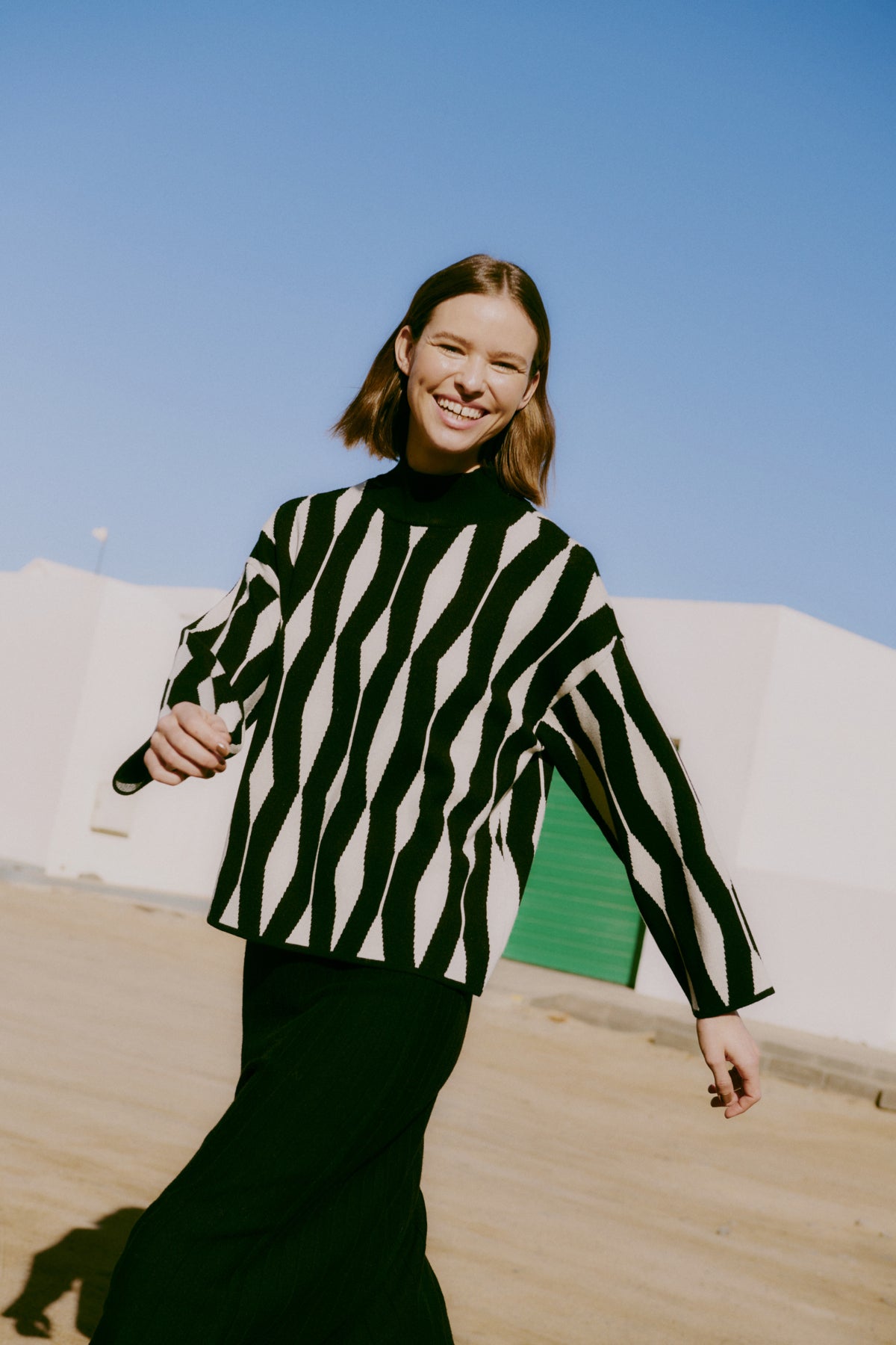 B Young OTARI Jacquard Jumper - Meteorite