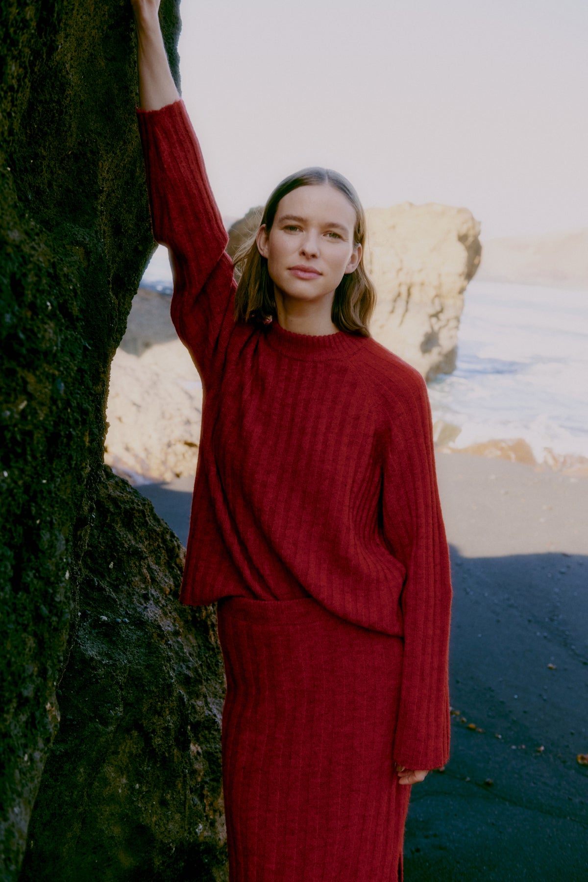 B Young MARIANNE Rib Jumper - Barbados Cherry