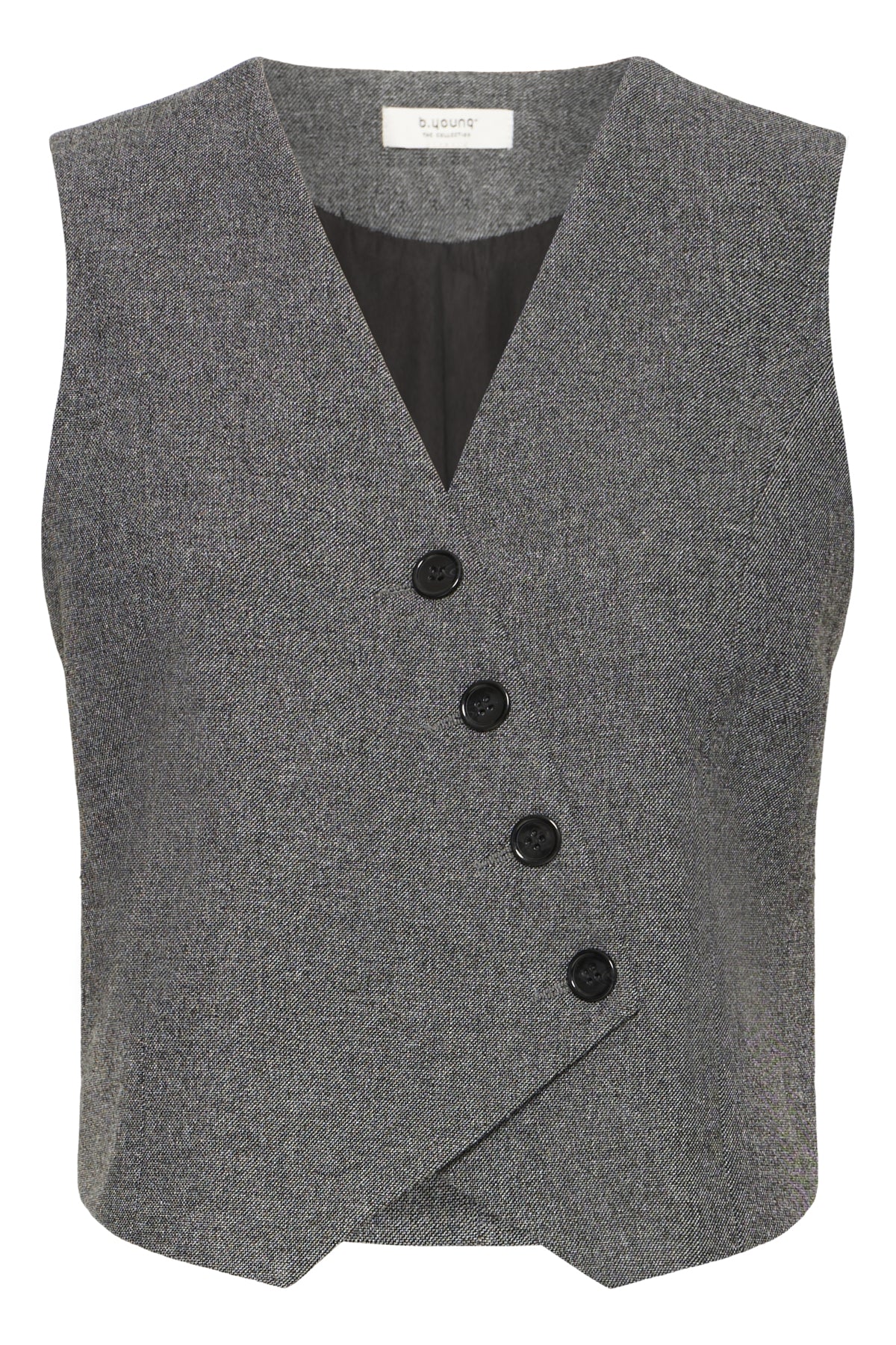 B Young ETONA Waistcoat - Mid Grey Melange