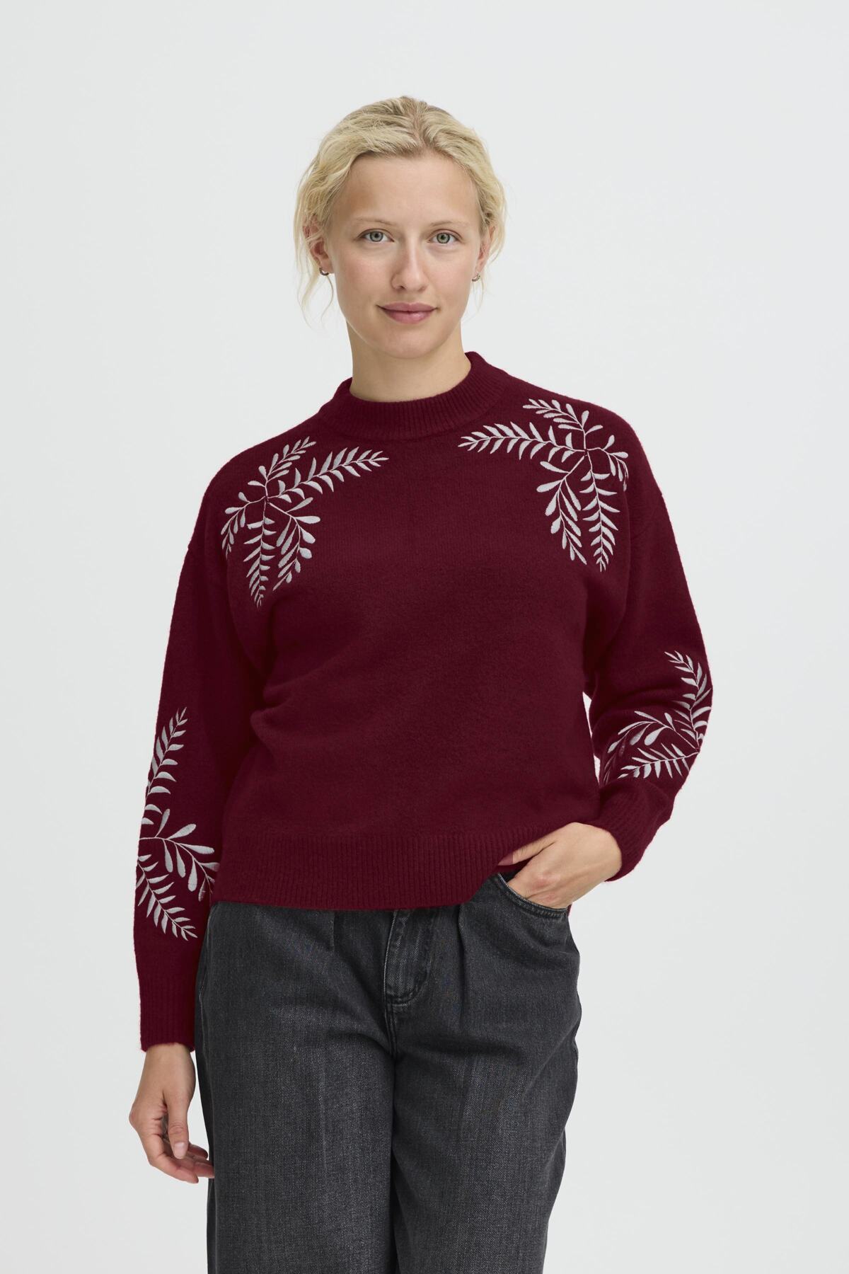B Young MAGGE Embroidered Jumper - Port