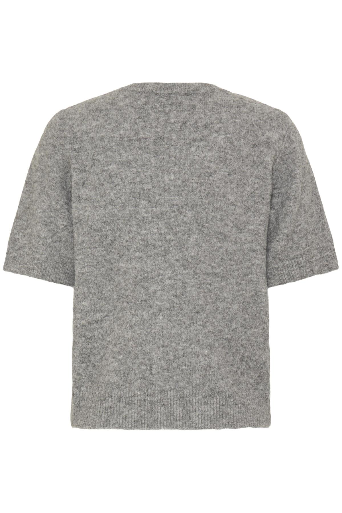 BYOMEA Short Sleeved Jumper With Rhine Stones - Grey