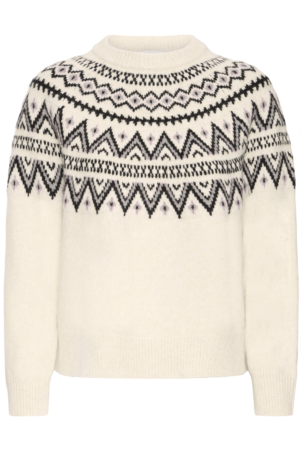 B Young Ohelle Jacquard Jumper - Oatmeal Melange