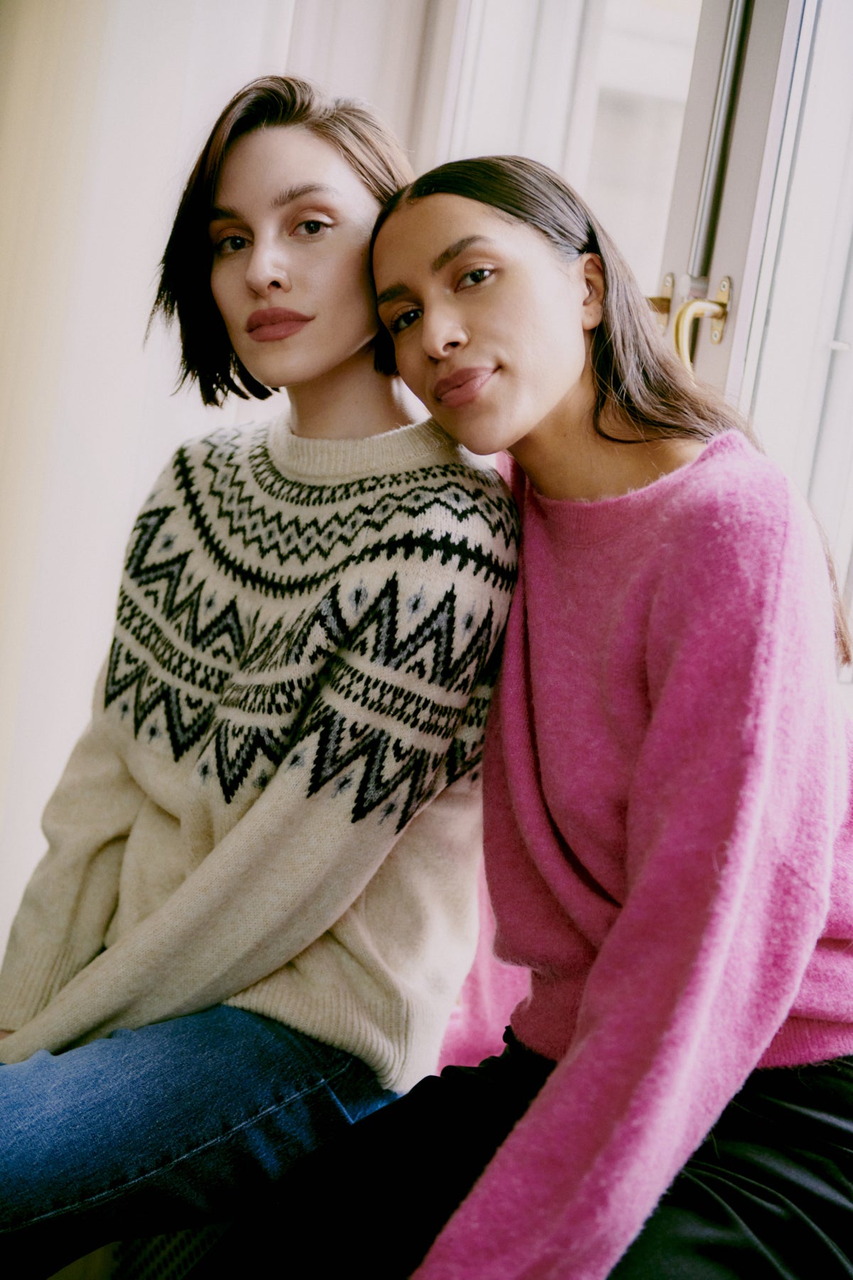 B Young Ohelle Jacquard Jumper - Oatmeal Melange