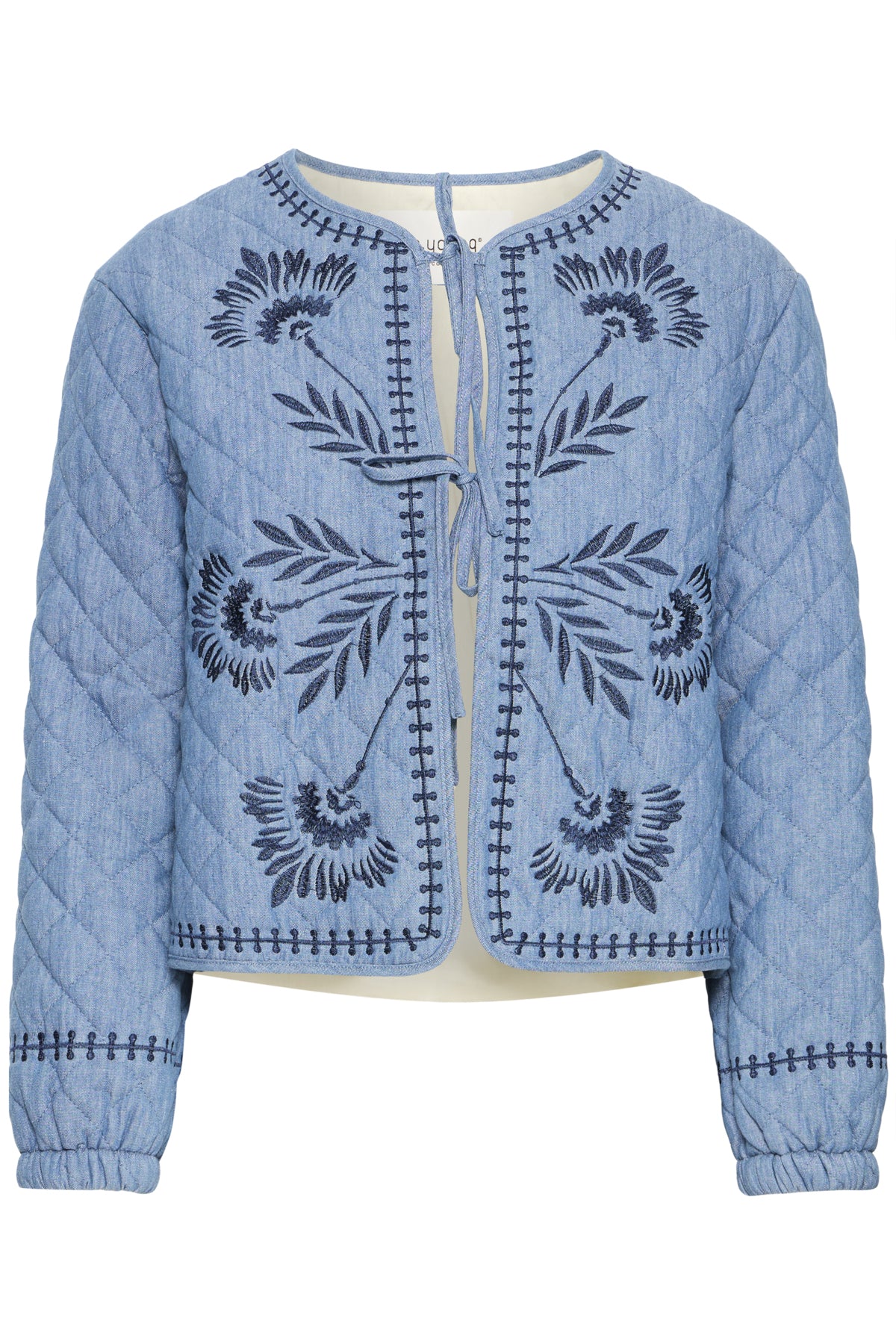 B Young Kissia Embroidered Jacket - Mid Blue Denim