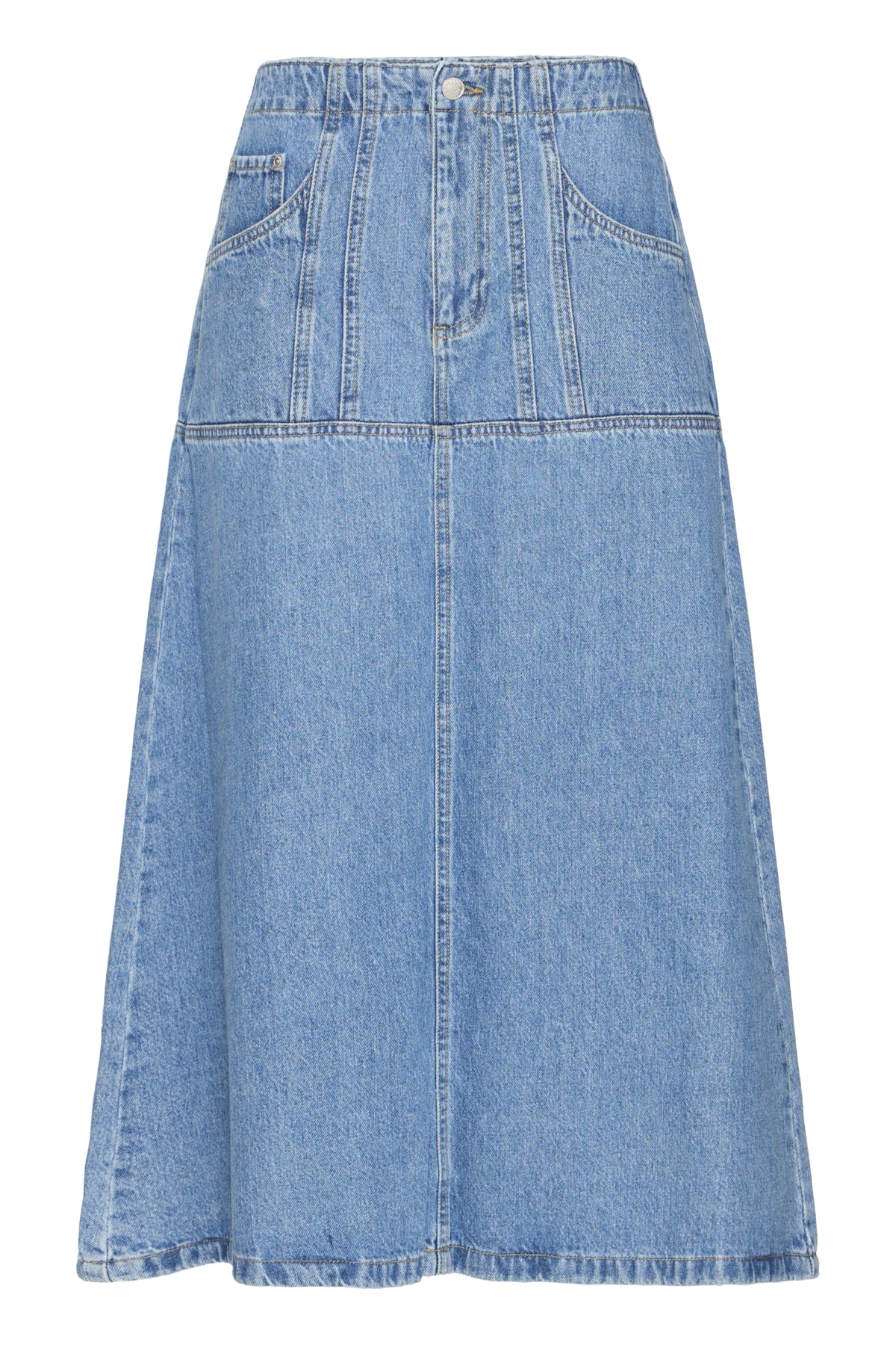 B Young KACILA Skirt - Mid Blue Denim
