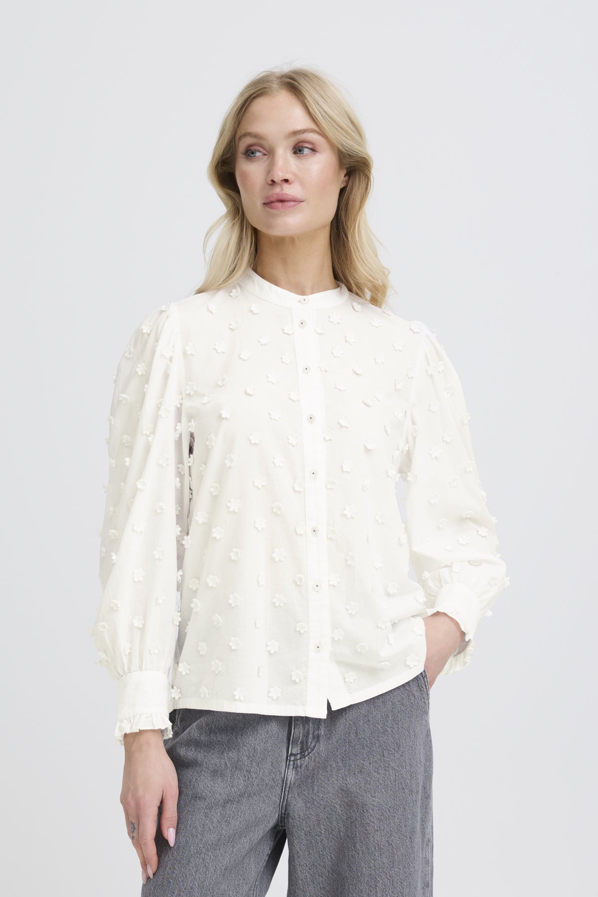 B Young ISABEAU Flower Shirt - Marshmallow