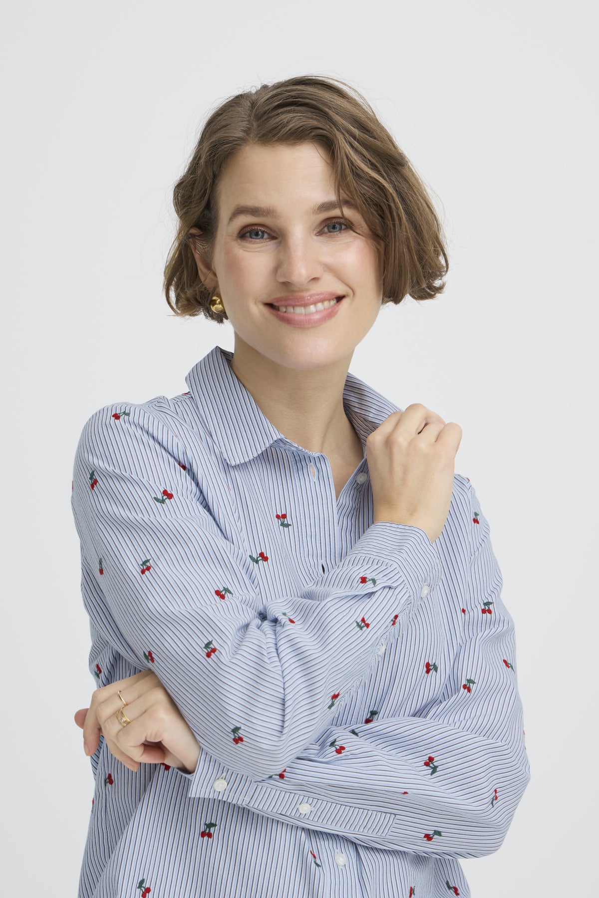 B Young FENIX Embroidered Shirt - Della Robbia Blue Stripe