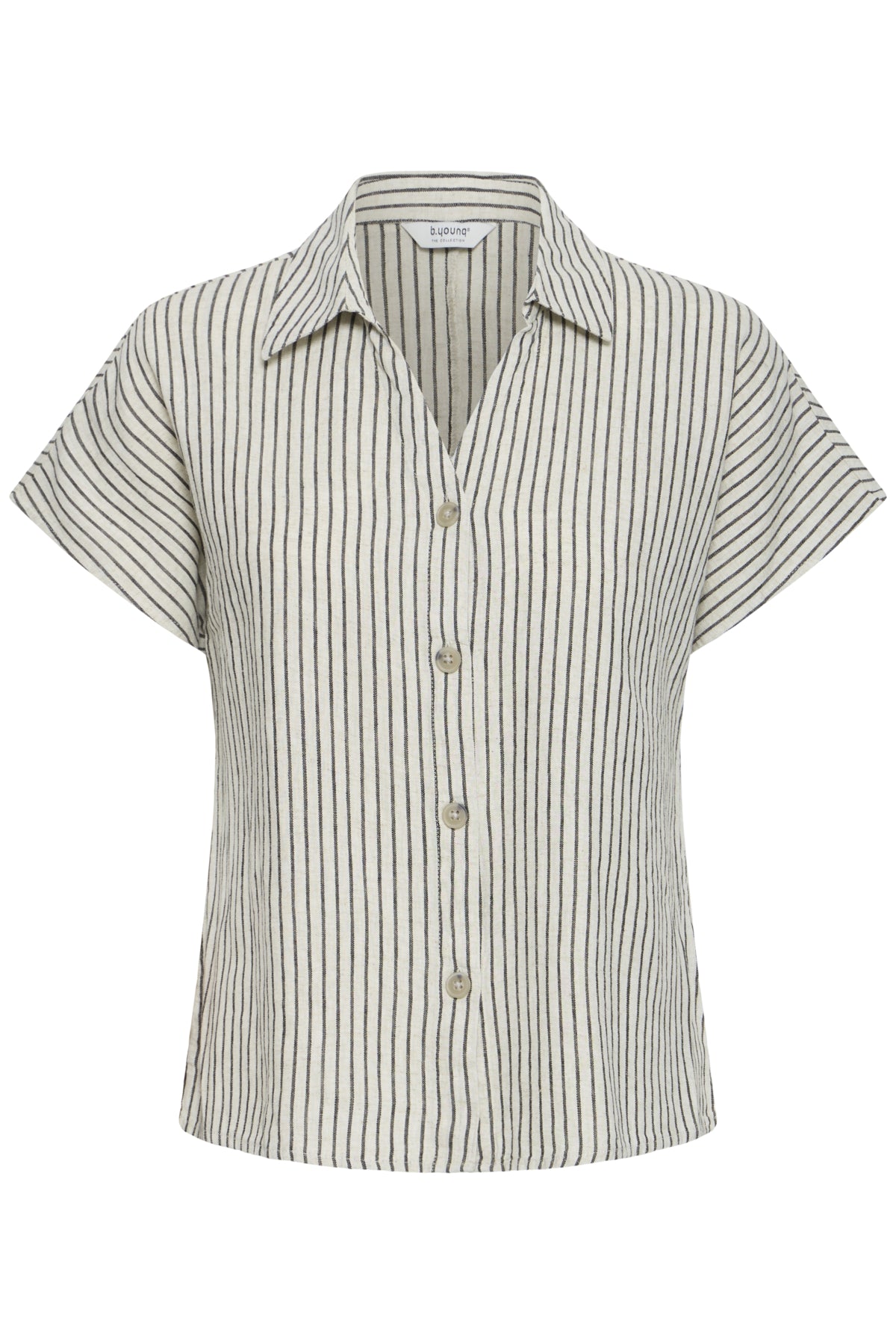 B Young FALAKKA Cap Sleeve Shirt - Rainy Day Stripe