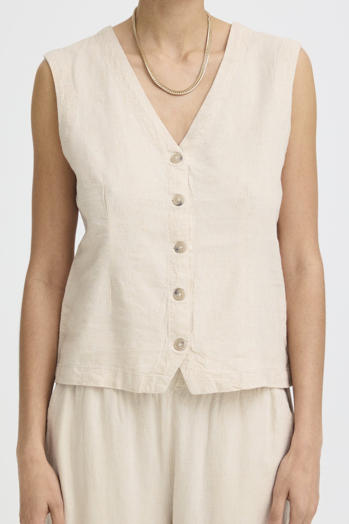 B Young FALAKKA Waistcoat - Rainy Day Melange