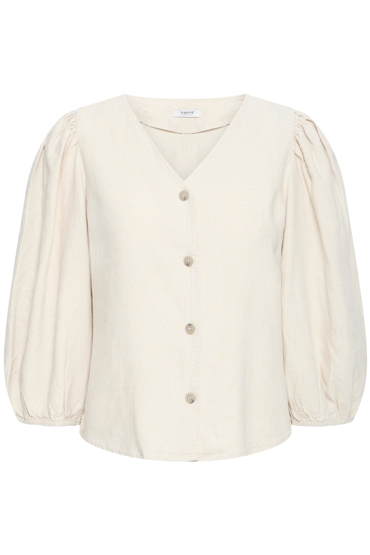 B Young FALAKKA Puff Shirt - Rainy Day Melange