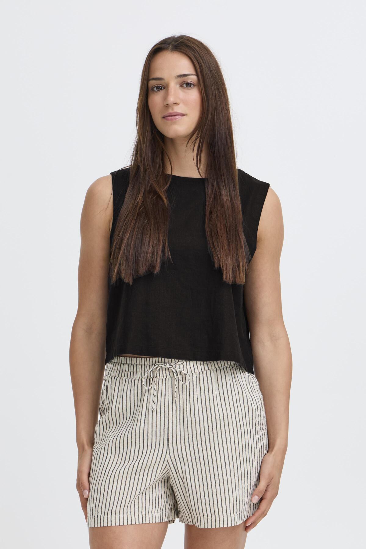 B Young FALAKKA Round Neck Top - Meteorite