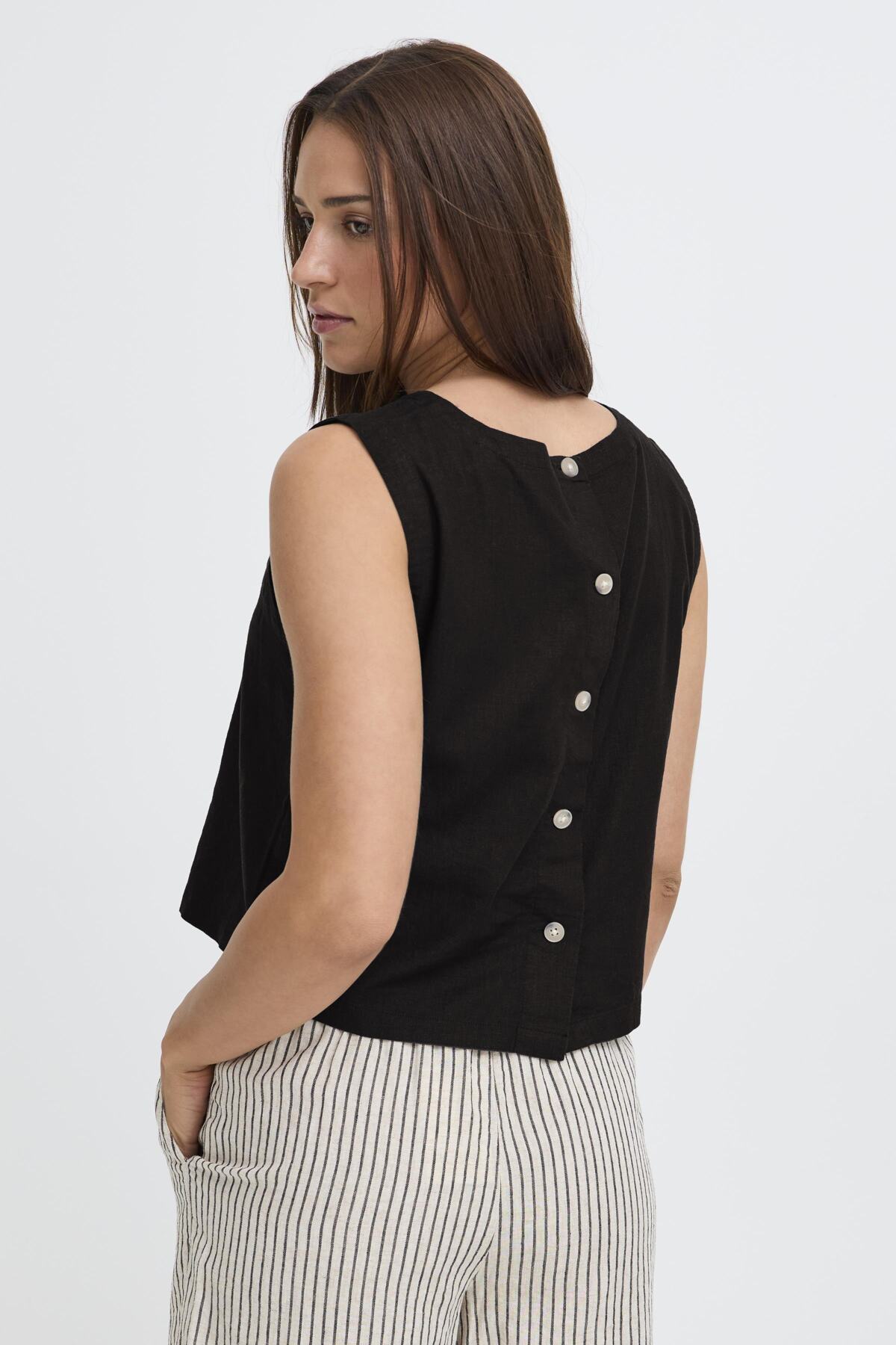 B Young FALAKKA Round Neck Top - Meteorite
