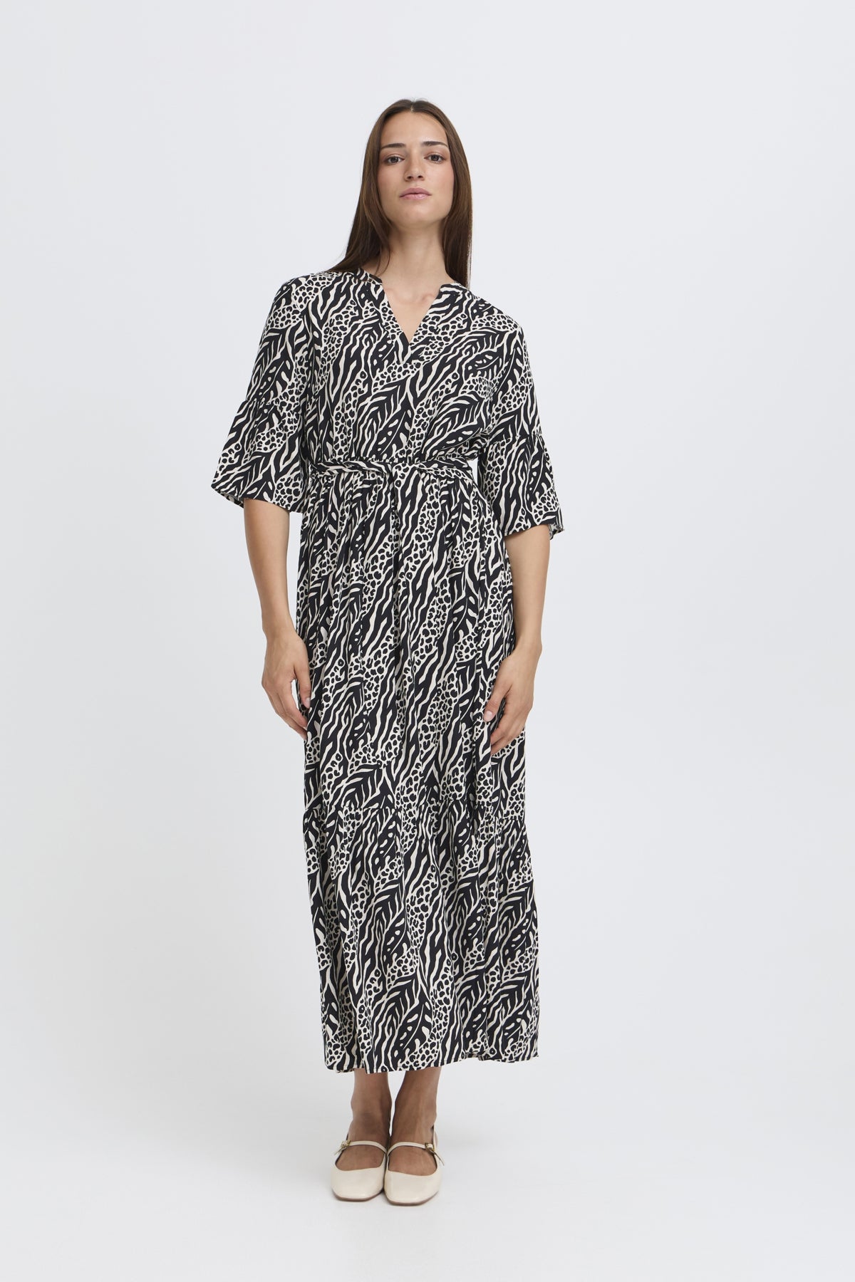 B Young JOELLA Long Dress - Nature Vibes Meteorite