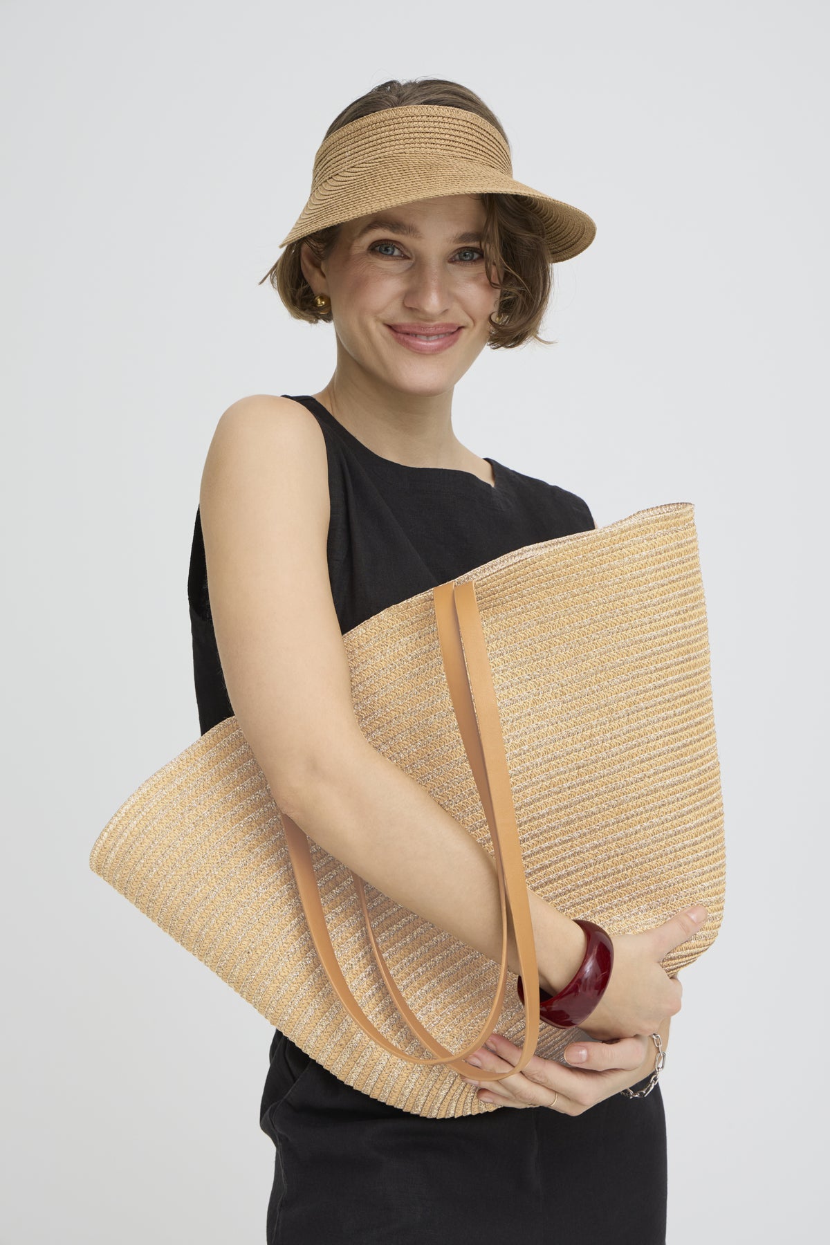 B Young VIESTA Beach Bag - Natural Medium Straw