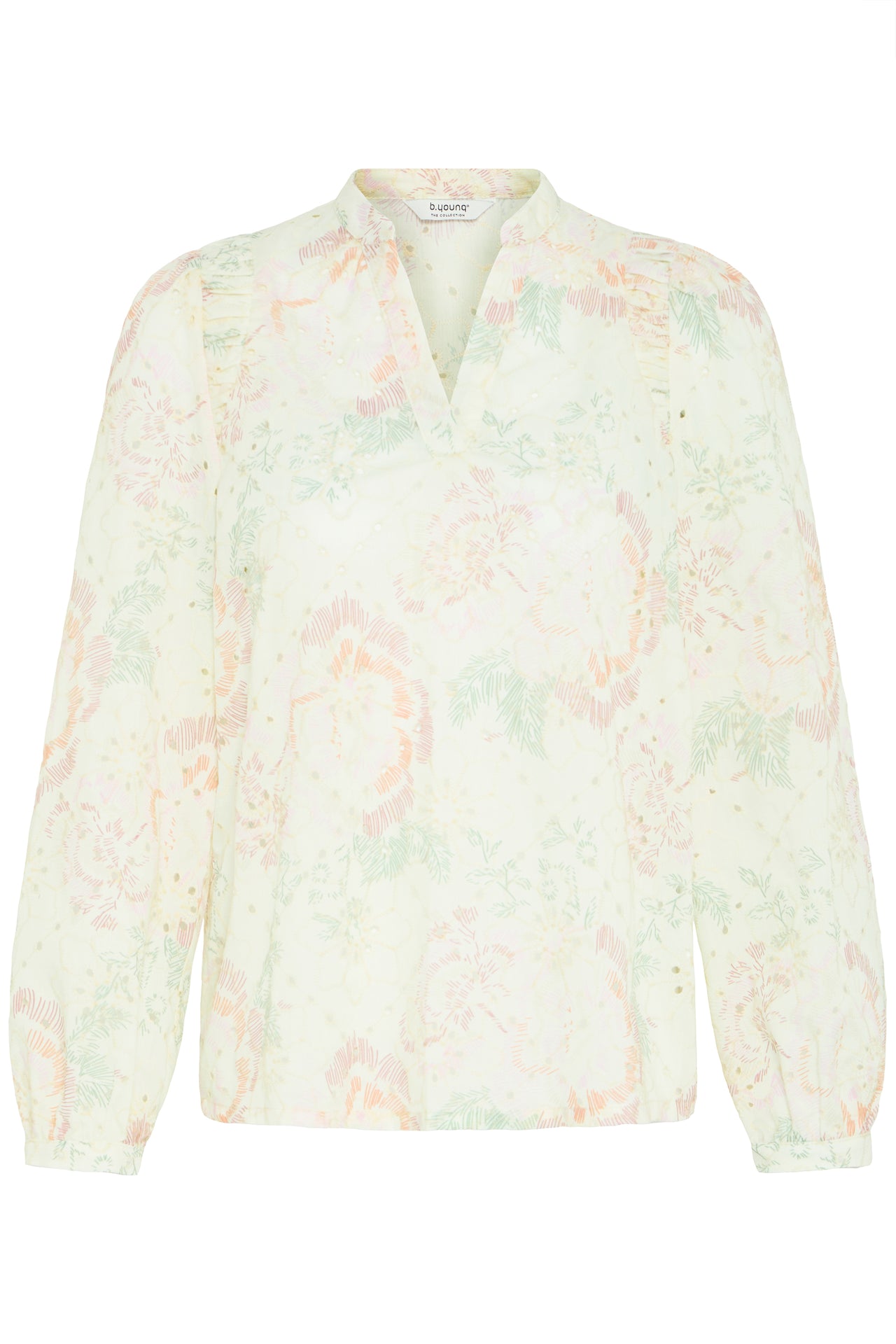 B Young JOA Blouse - Birch Broderie Anglaise