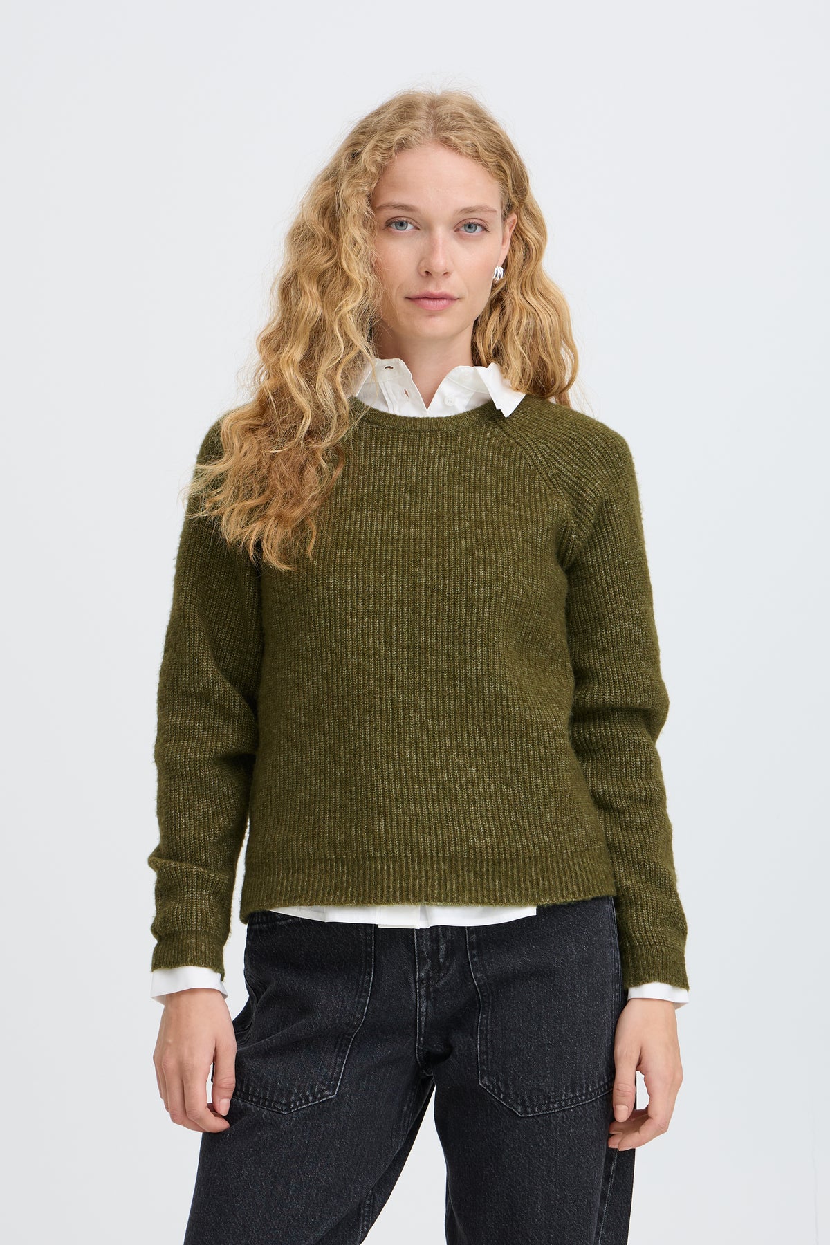 B Young OTAJA Jumper - Avocado Melange