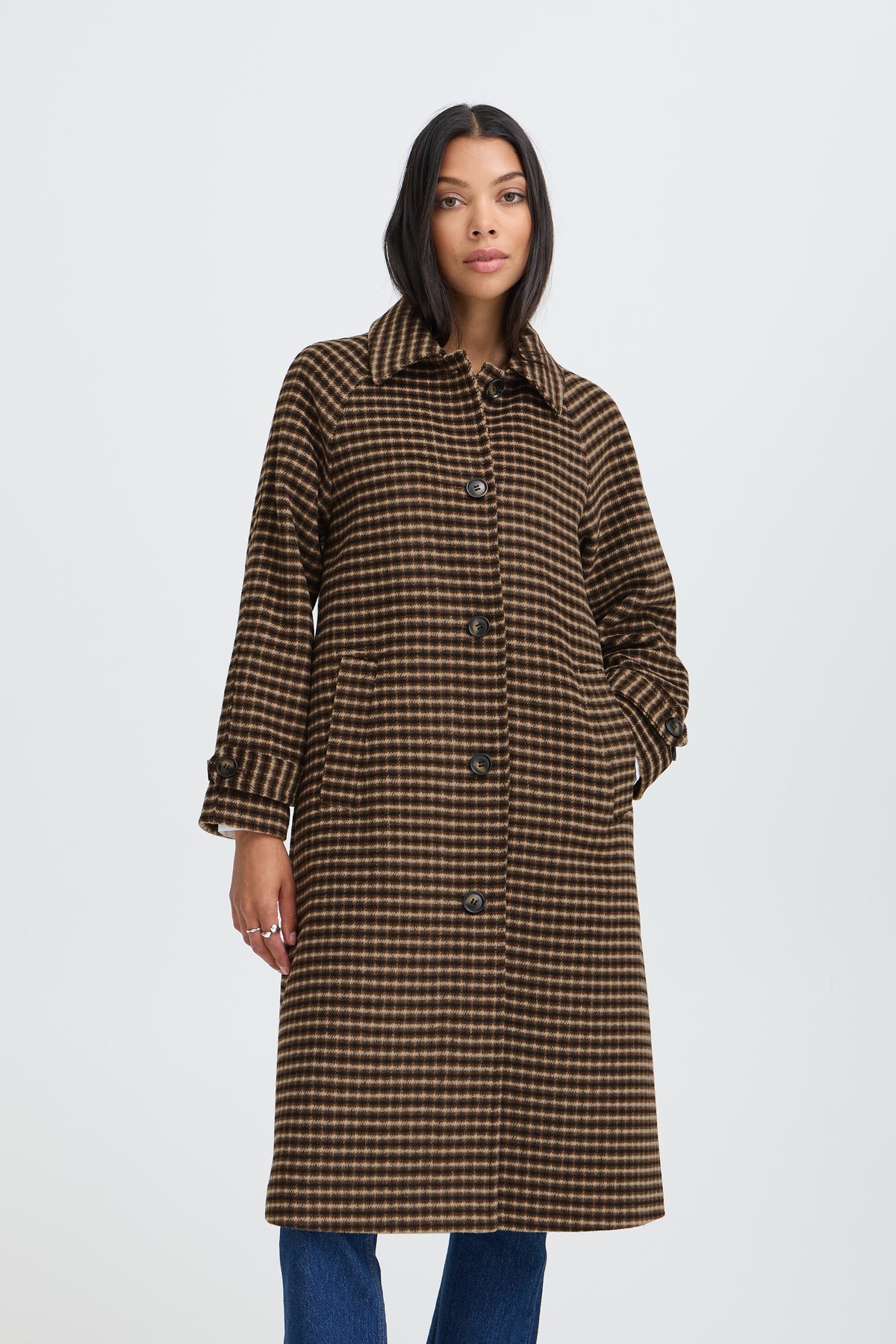 B Young CAMIO Coat - Olive Night Check