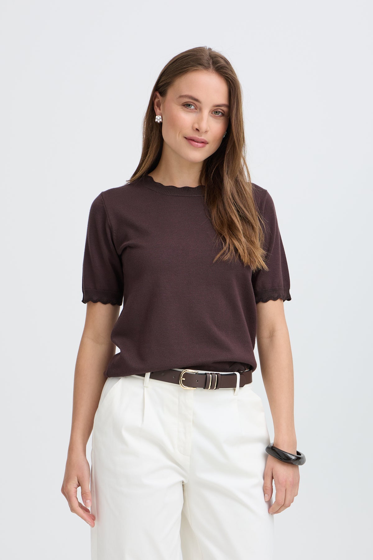 B Young MMORLA Lurex Short Sleeve Jumper - Java